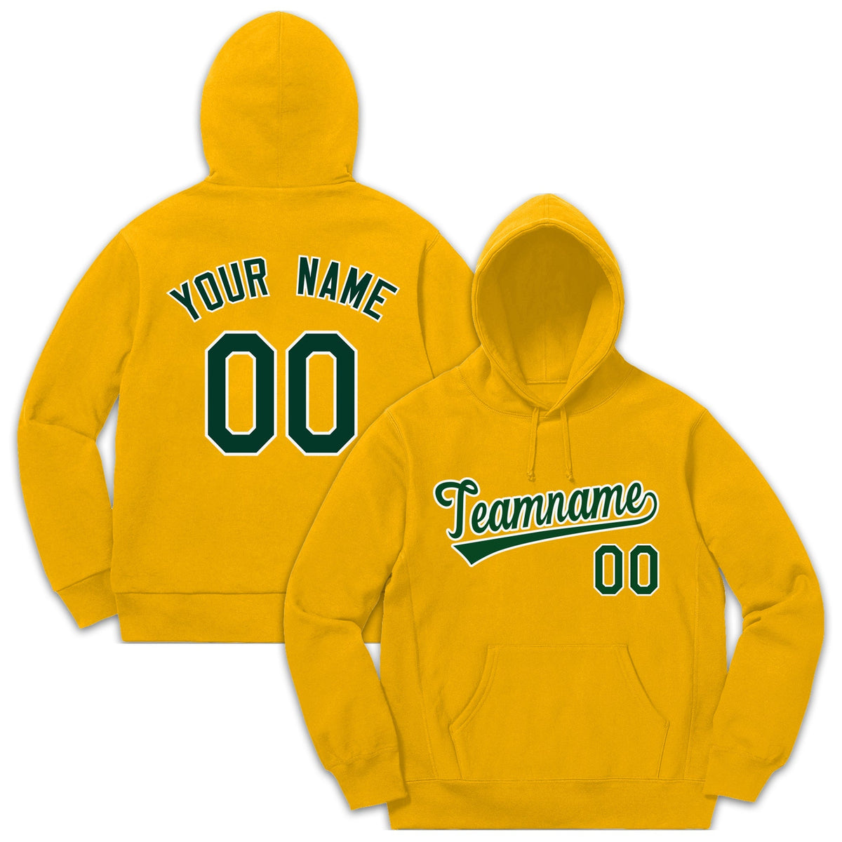 Custom Yellow Green White Classic Style Hoodie Pullover Fashion Uniform| KXKSHOP