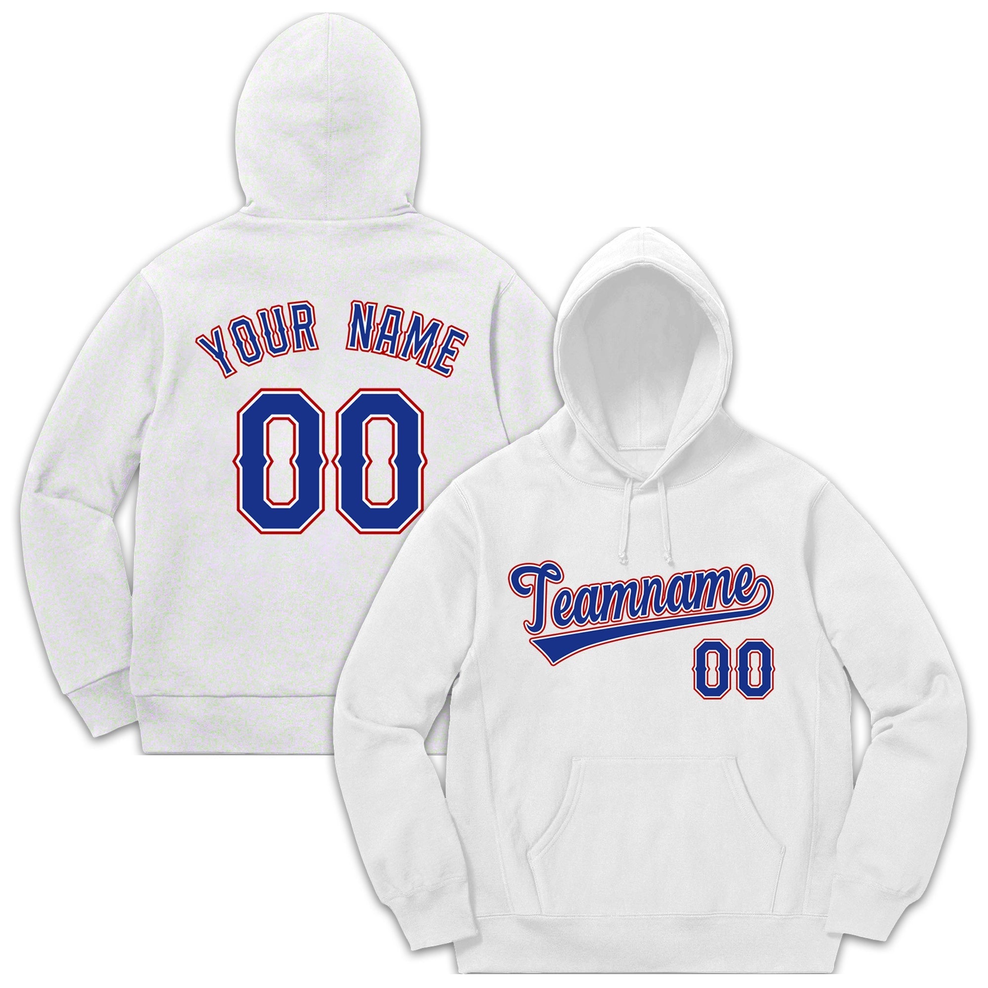 Custom White Navy-Red Sports Classic Style Hoodie Pullover Fashion Uniform| KXKSHOP