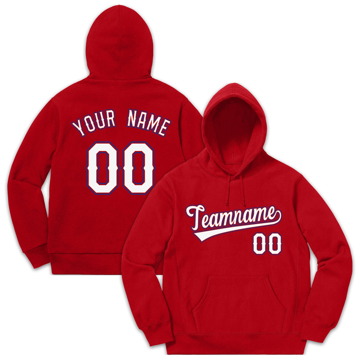 Custom Red Royal White Classic Style Pullover Fashion Hoodie Uniform| KXKSHOP
