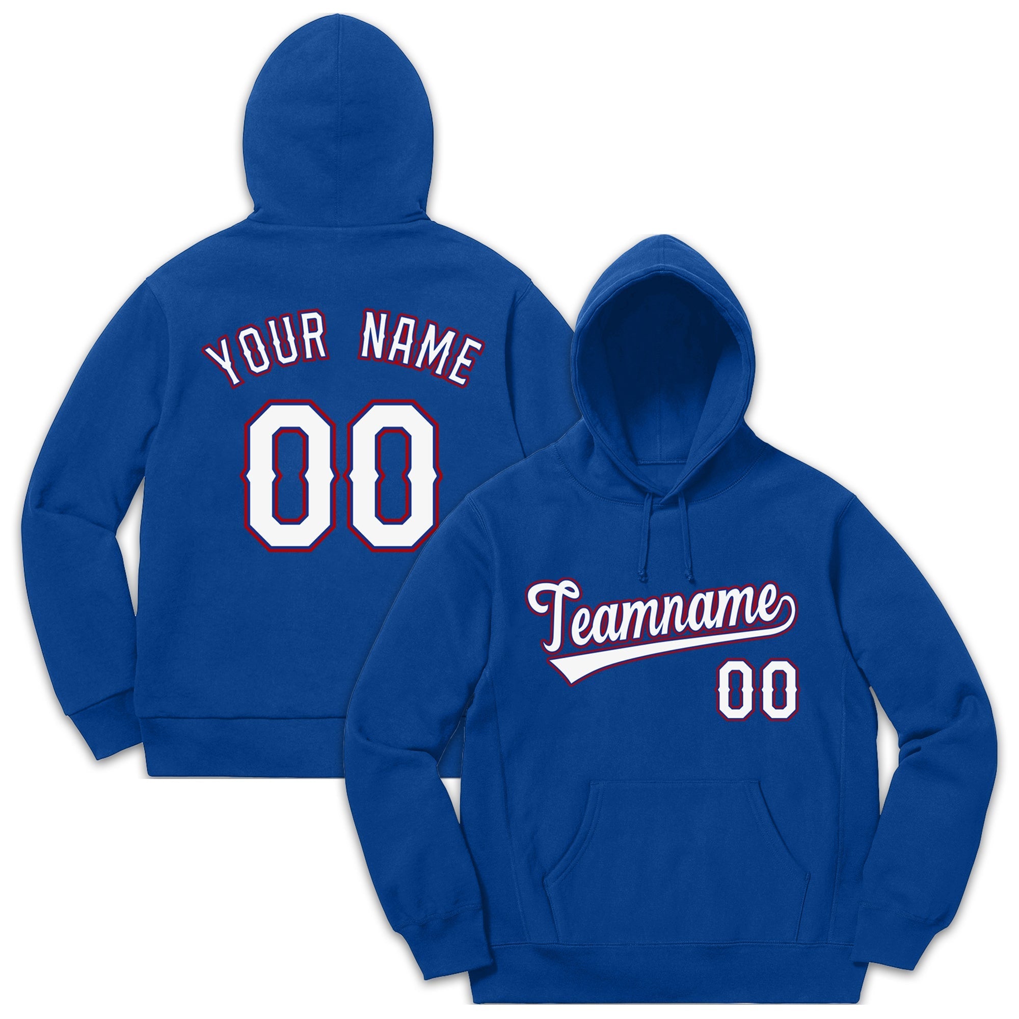 Custom Royal White-Red Classic Style Pullover Fashion Hoodie Uniform| KXKSHOP