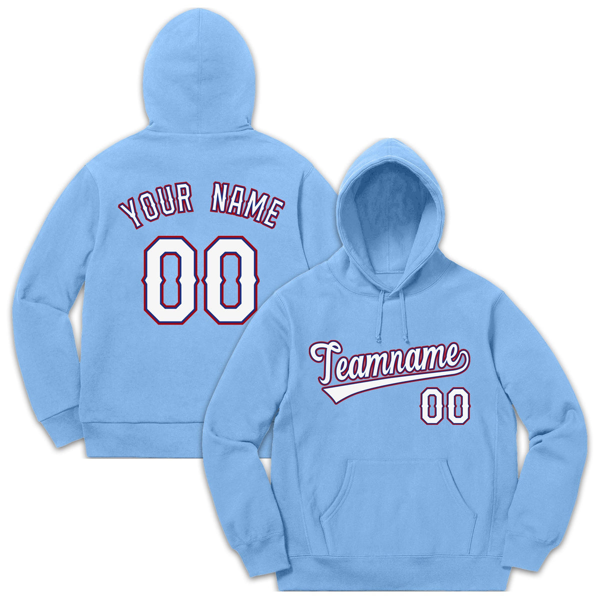 Custom Light Blue White Classic Style Sweatshirt Fashion Hoodie Uniform| KXKSHOP