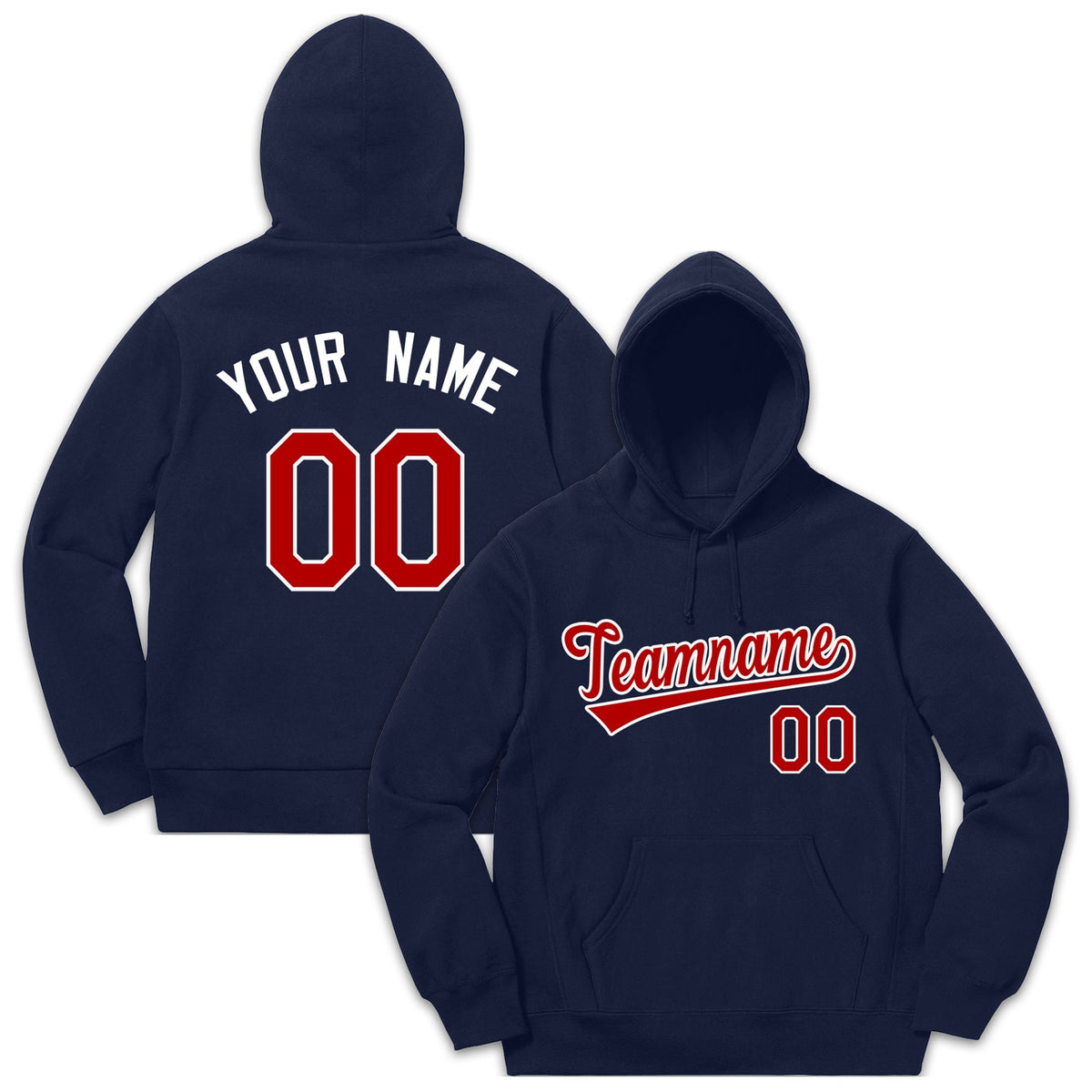 Custom Navy Red-White Classic Style Sweatshirt Fashion Hoodie Uniform| KXKSHOP