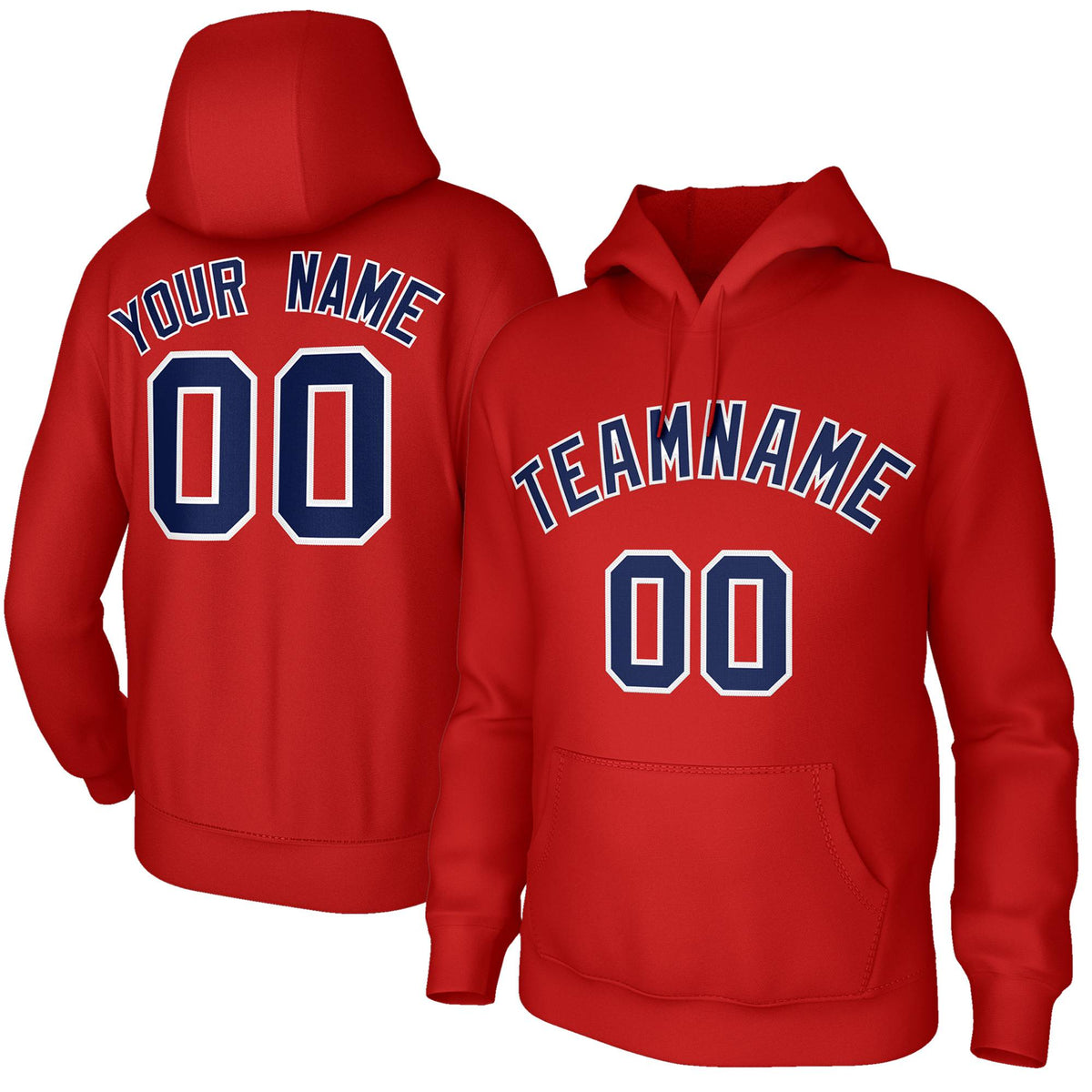 Custom Stitched Red Navy-White Classic Style Sweatshirt Pullover Hoodie| KXKSHOP
