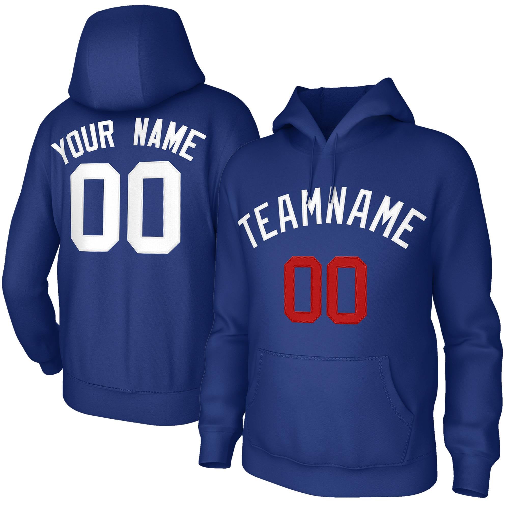 Custom Stitched Royal White-Red Classic Style Sweatshirt Pullover Hoodie| KXKSHOP