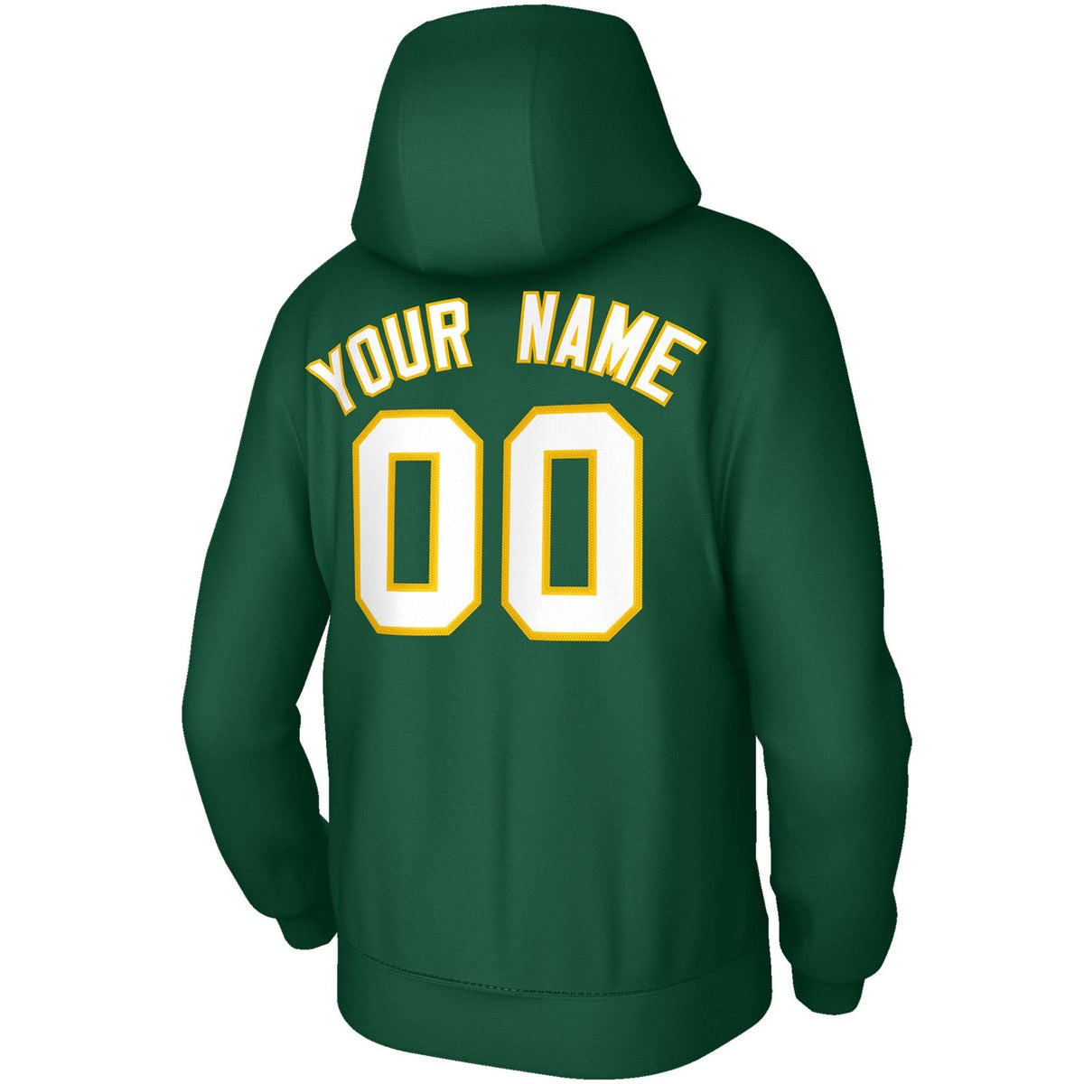 Custom Stitched Green White-Yellow Classic Style Sweatshirt Pullover Hoodie| KXKSHOP