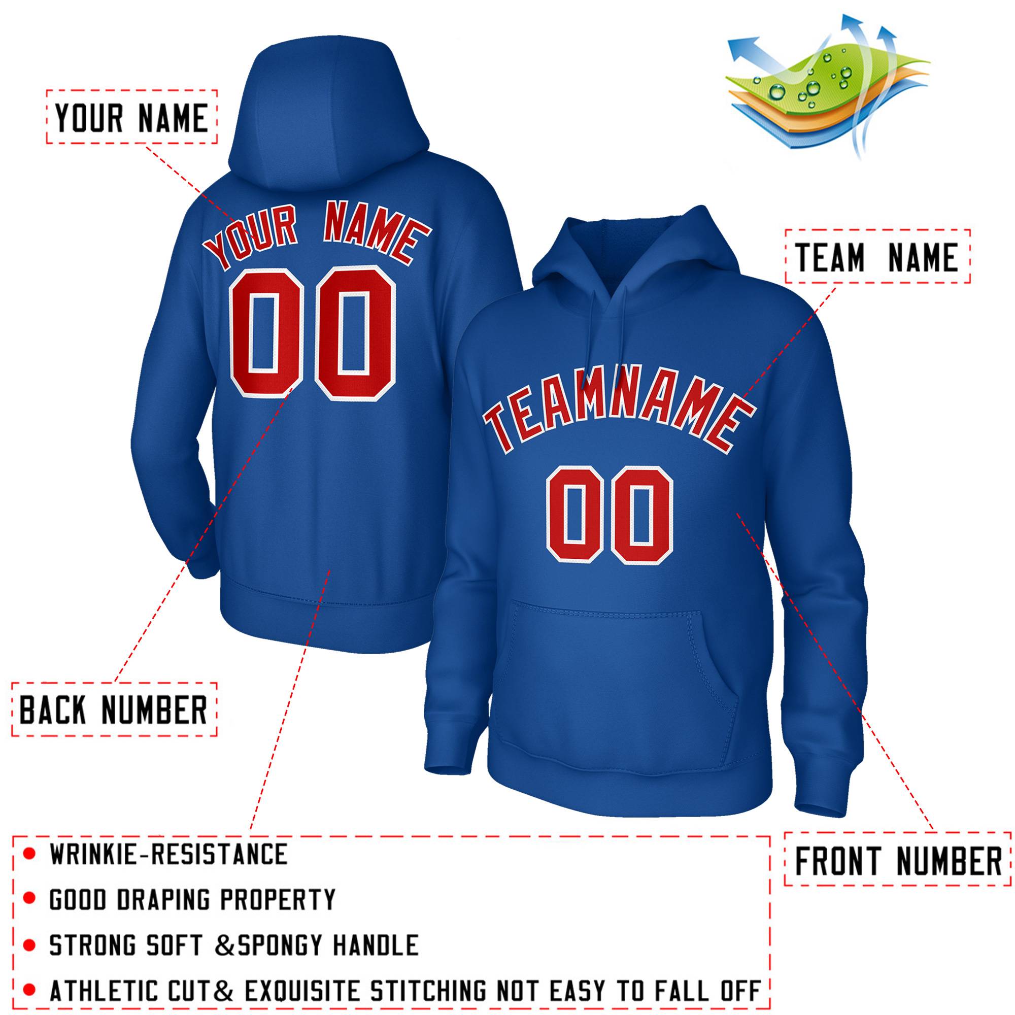 Custom Stitched Royal Red-White Classic Style Hoodie Training Uniform| KXKSHOP