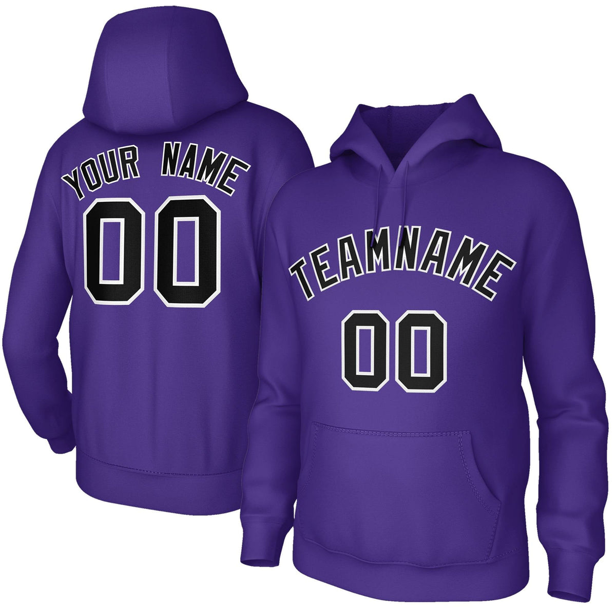 Custom Stitched Purple White Black Classic Style Hoodie Training Uniform| KXKSHOP