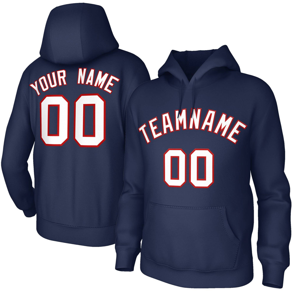 Custom Stitched Navy White-Red Classic Style Hoodie Training Uniform| KXKSHOP