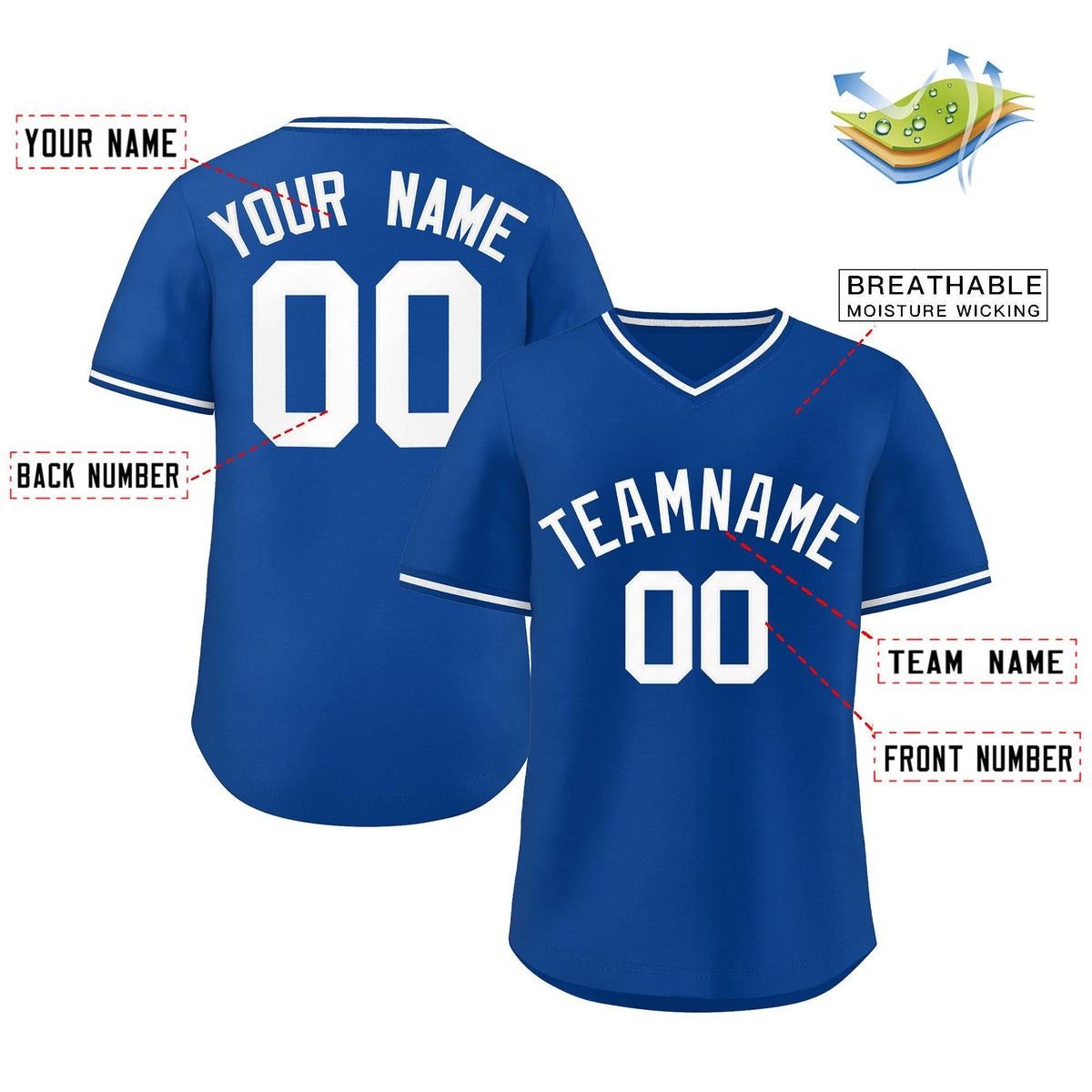 Custom Royal White-Royal Classic Style Personalized Authentic Pullover Baseball Jersey