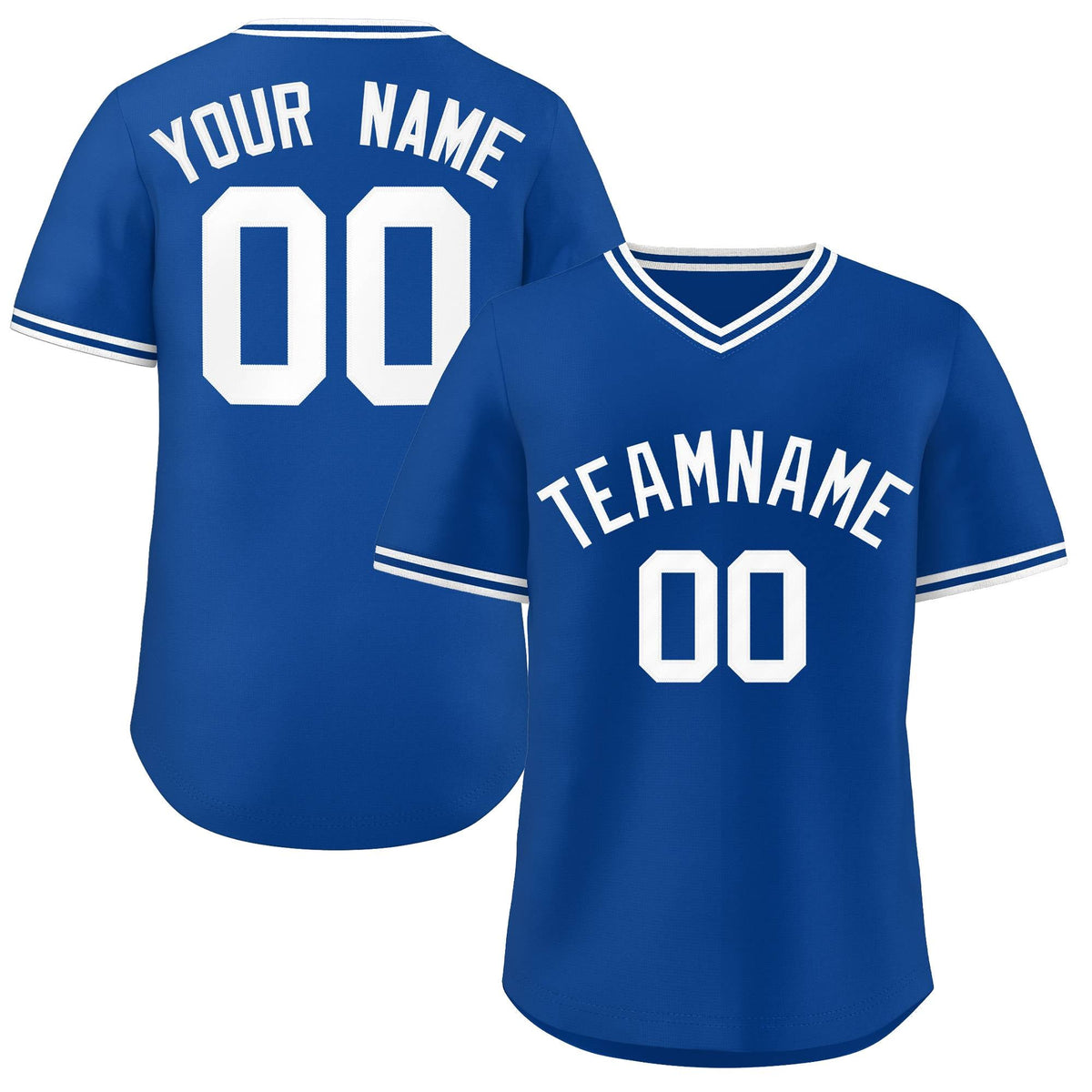 Custom Royal White Classic Style Outdoor Authentic Pullover Baseball Jersey