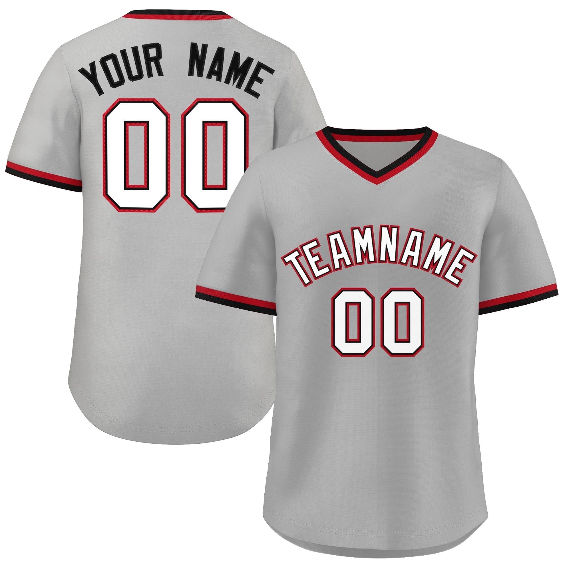 Maillot de baseball d'extérieur authentique, gris, blanc et noir, style classique, personnalisé