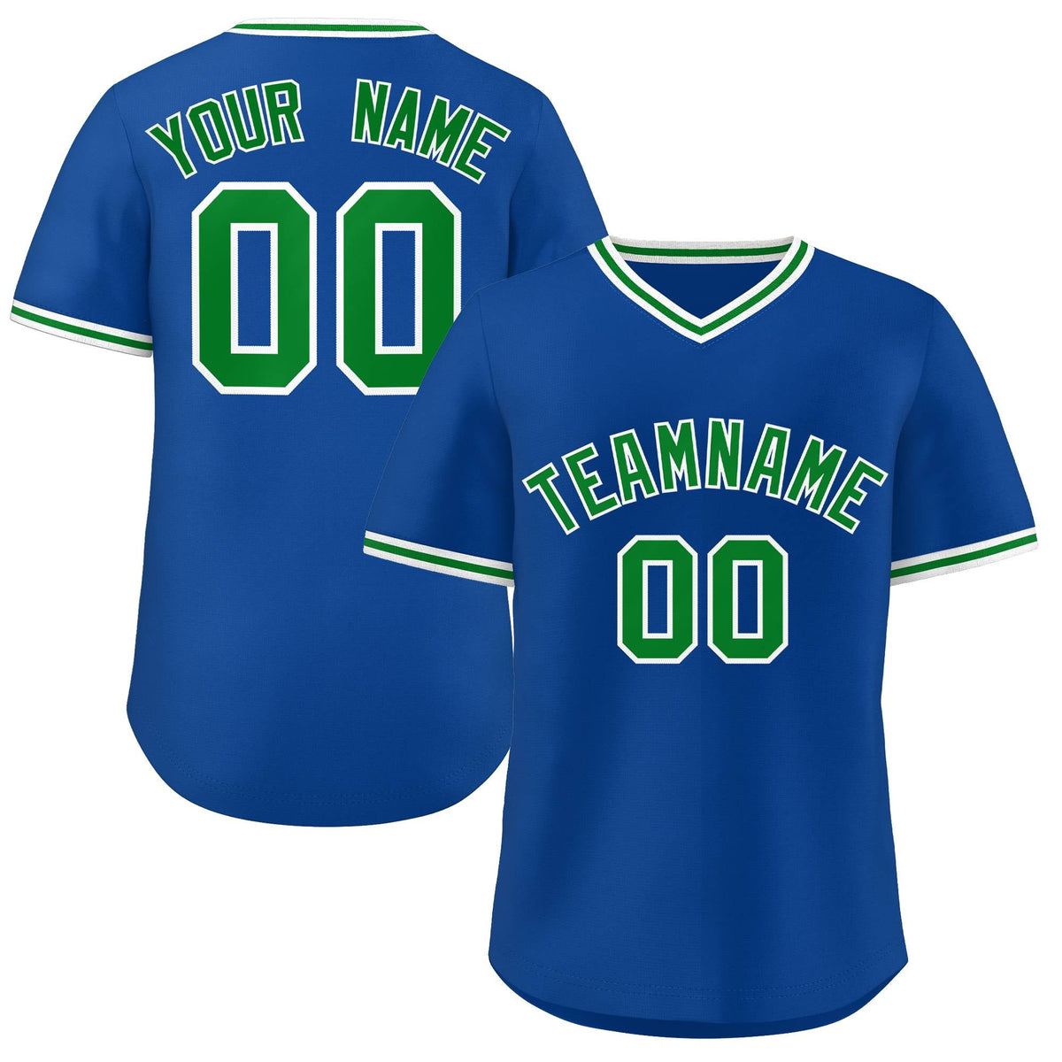 Custom Royal Green Classic Style Outdoor Authentic Pullover Baseball Jersey