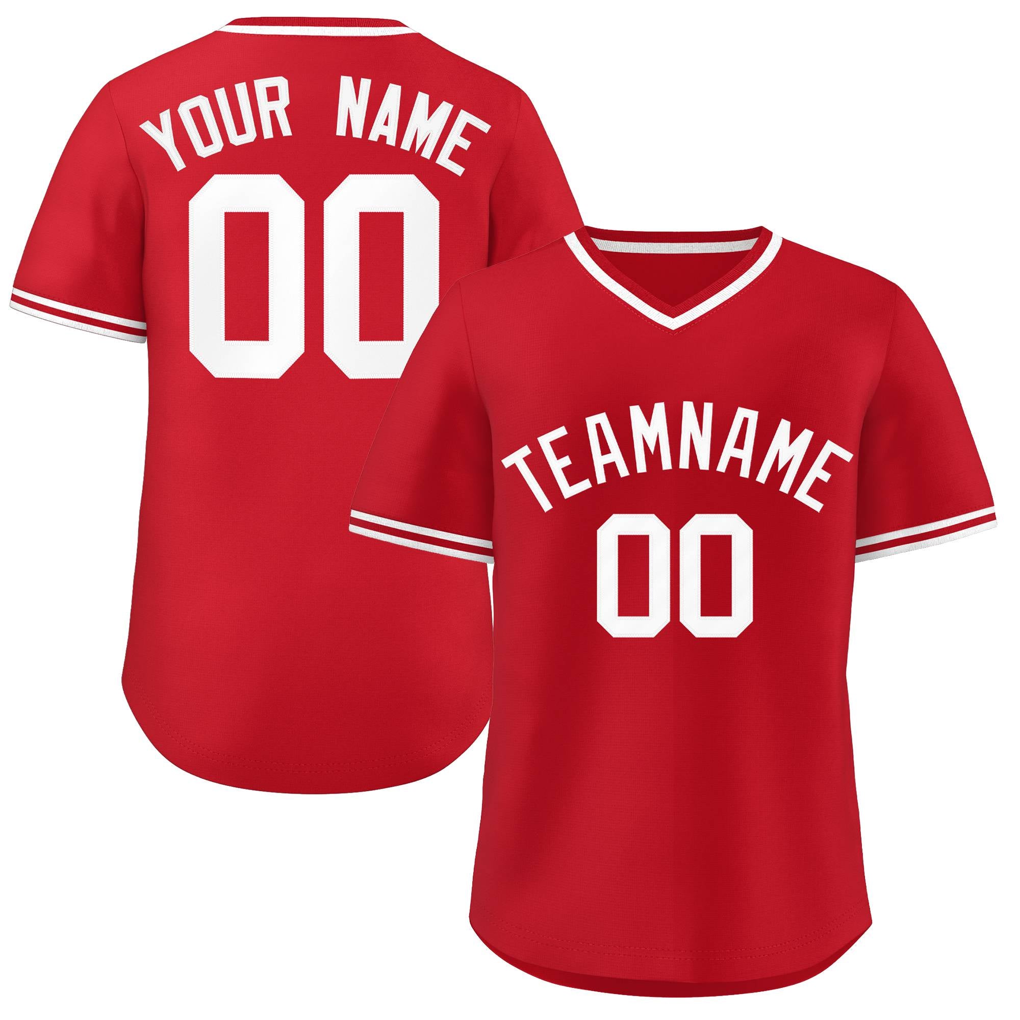 Maillot de baseball authentique personnalisé de style classique blanc et rouge
