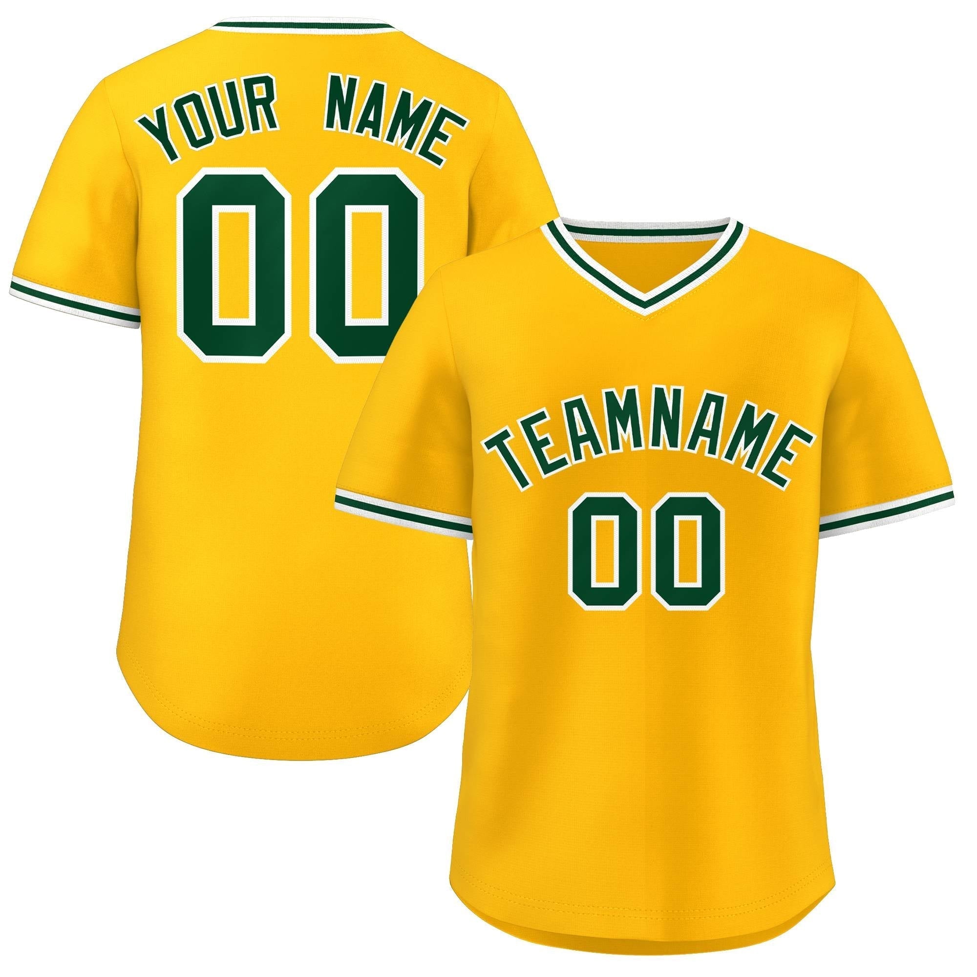 Maillot de baseball authentique personnalisé de style classique jaune vert pour l'extérieur