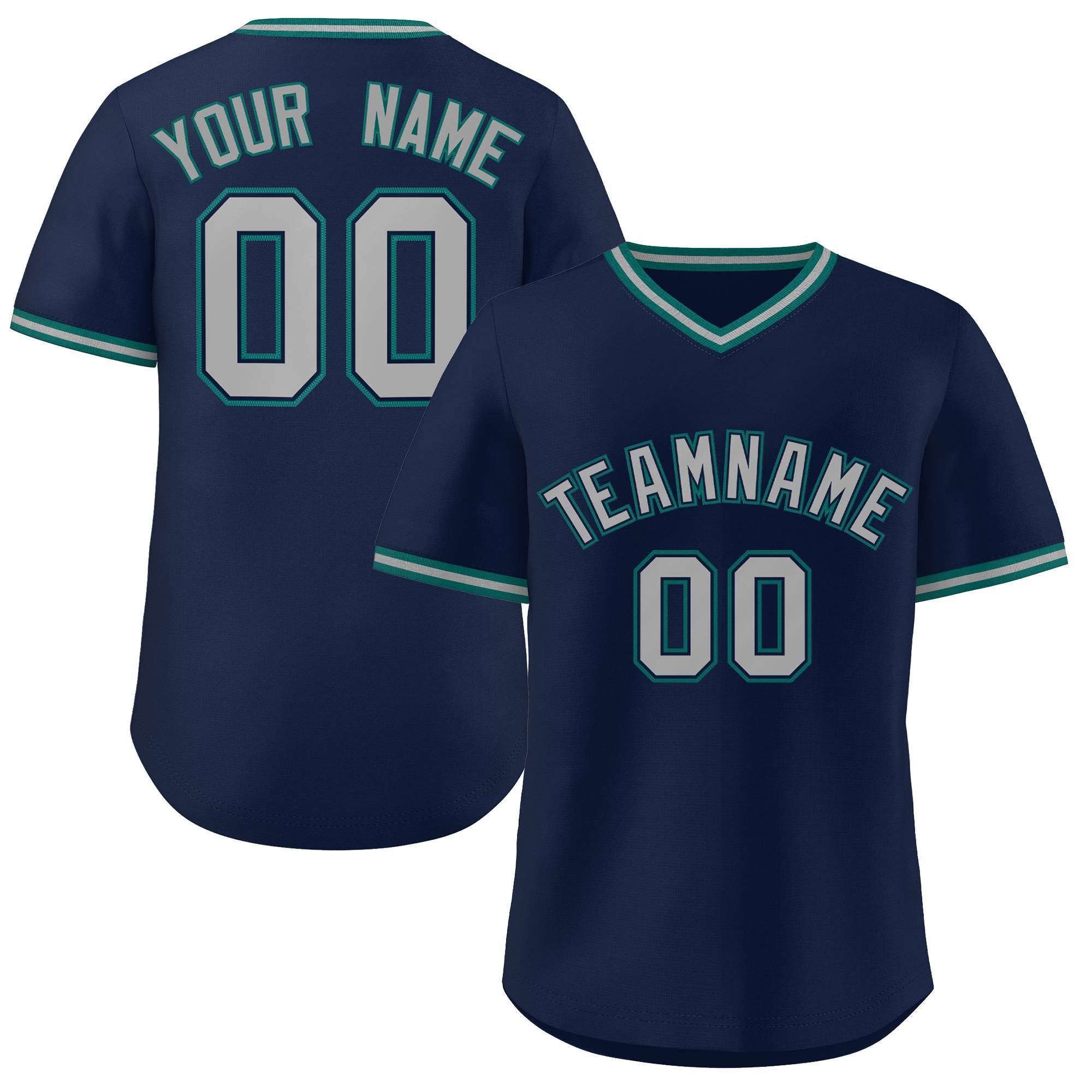 Custom Navy Gray Classic Style Outdoor Authentic Pullover Baseball Jersey