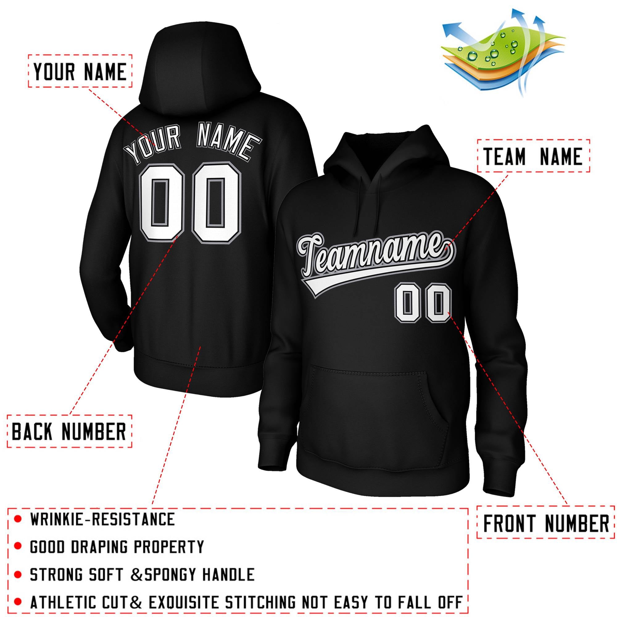 Custom Classic Style Hoodie Game Black Training Uniform| KXKSHOP