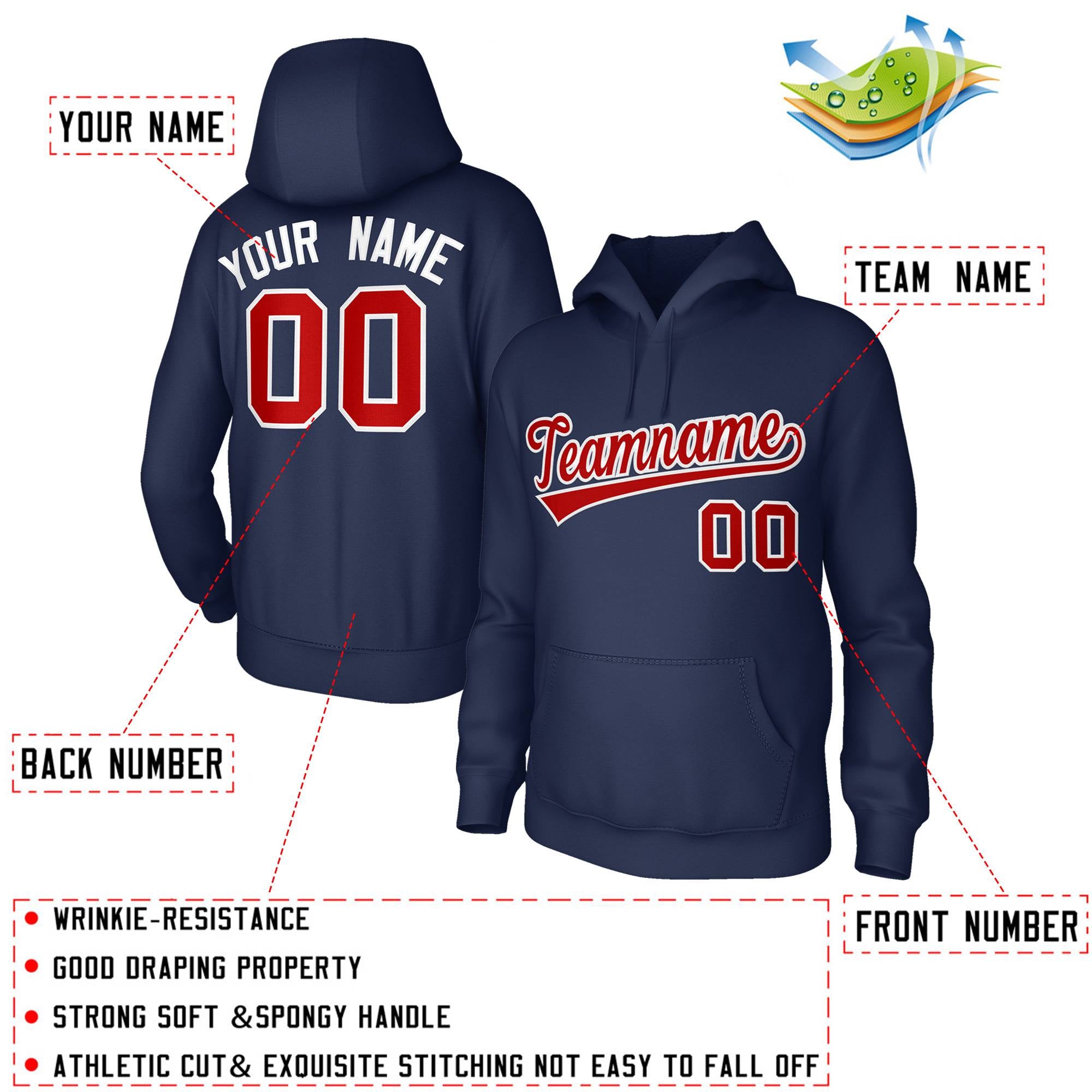 Custom Classic Style Hoodie Game Navy Blue Training Uniform| KXKSHOP