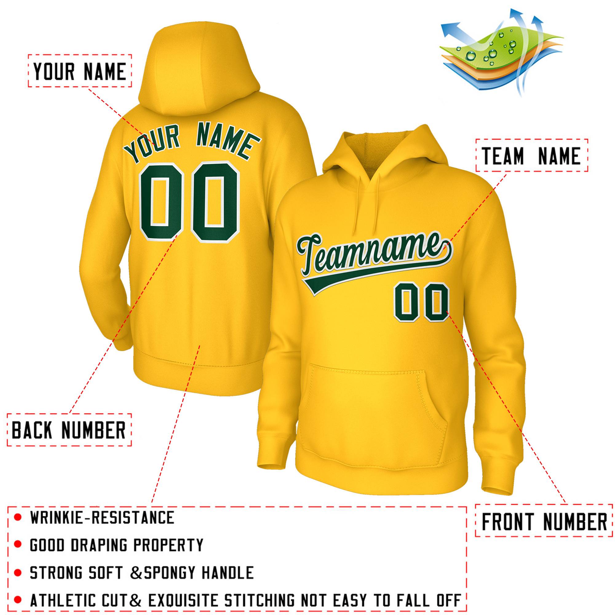 Custom Classic Style Hoodie Game Yellow Training Uniform| KXKSHOP