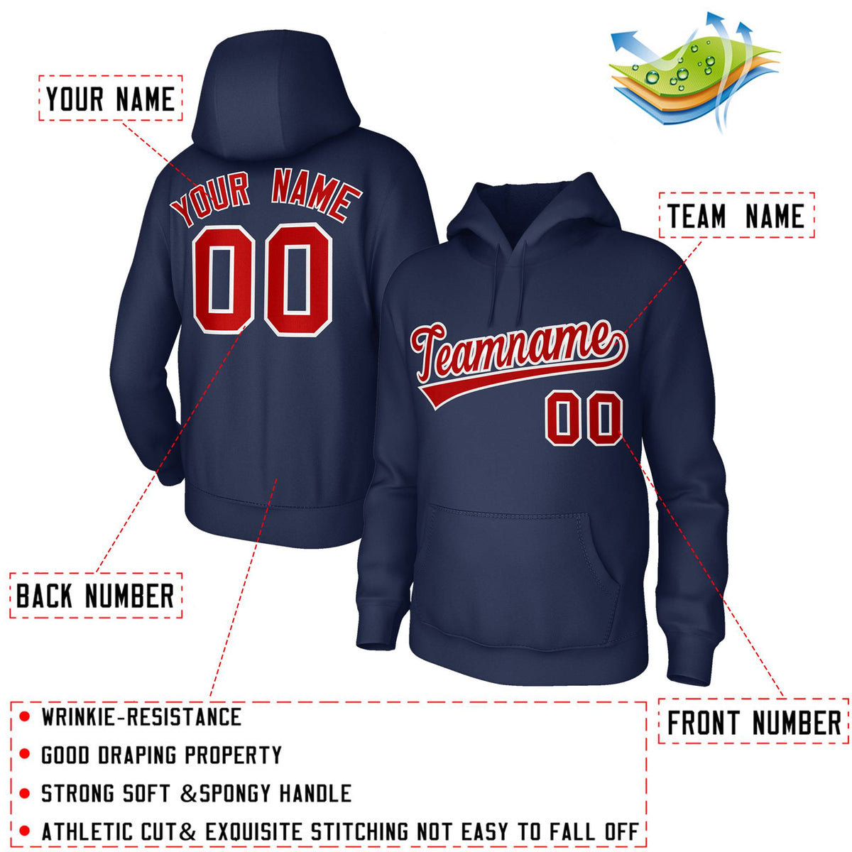 Custom Pullover Hoodies Personalized Stitched Name and Number Sweatshirts| KXKSHOP