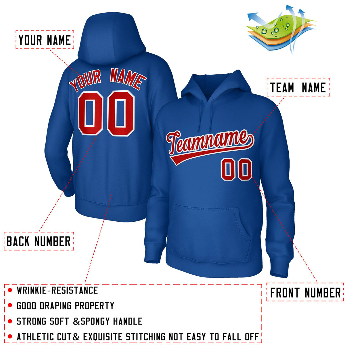 Custom Personalized Pullover Hoodies Stitched Name and Number Sweatshirts| KXKSHOP
