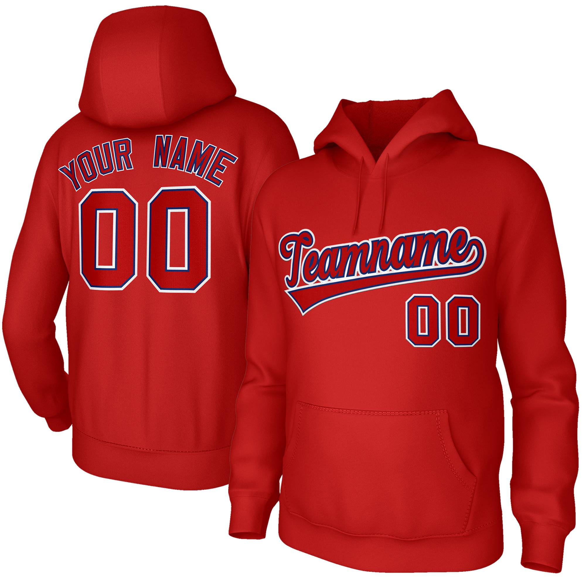 Custom Classic Style Red Sports Hoodie Pullover Sweatshirt| KXKSHOP