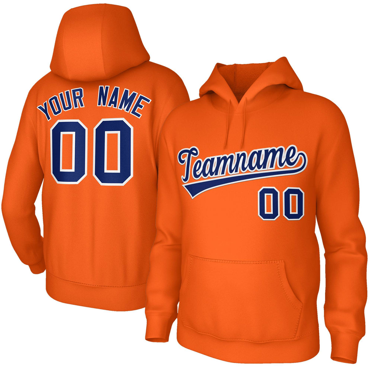 Custom Classic Style Orange Sports Hoodie Pullover Sweatshirt| KXKSHOP