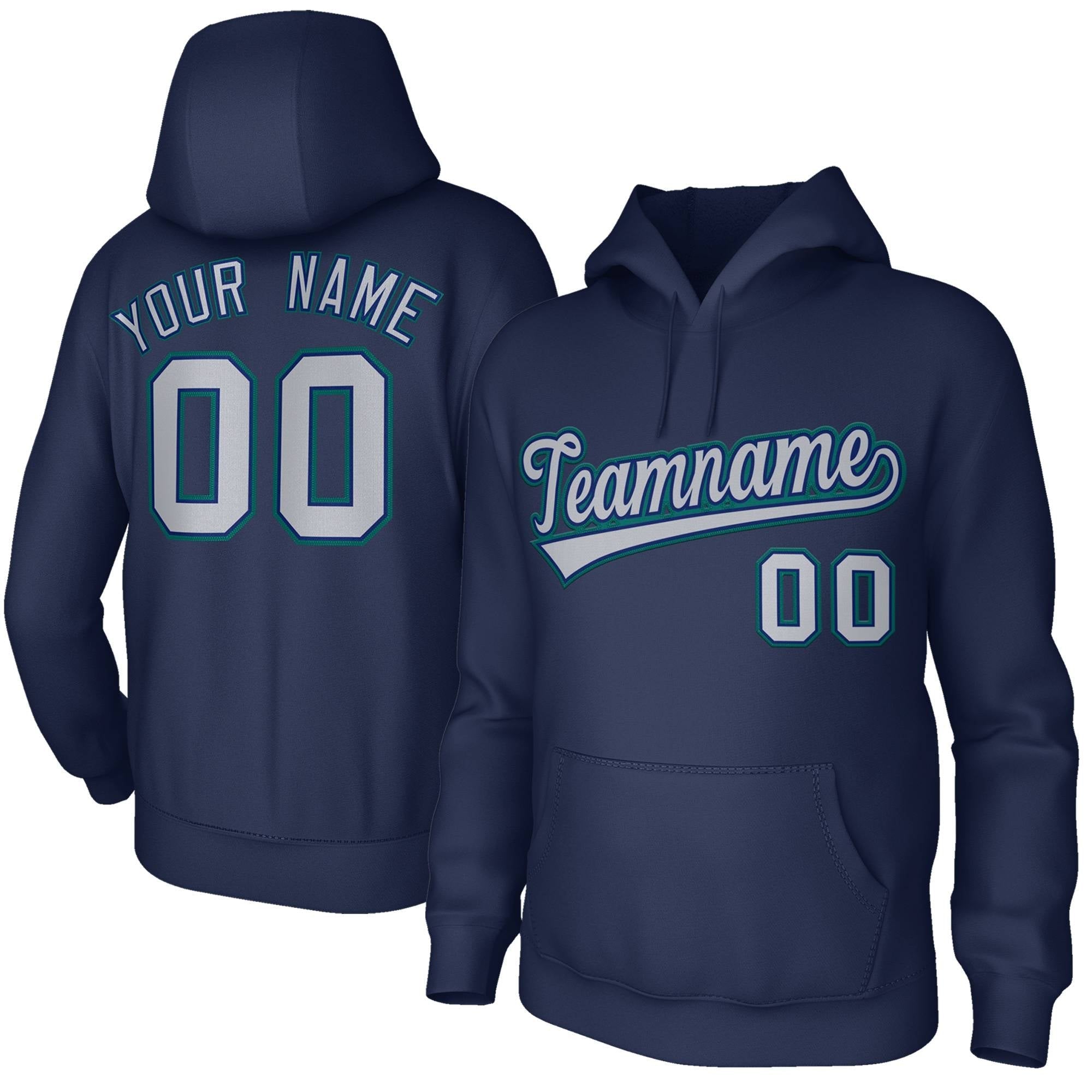 Custom Classic Style Navy Blue Sports Hoodie Pullover Sweatshirt| KXKSHOP
