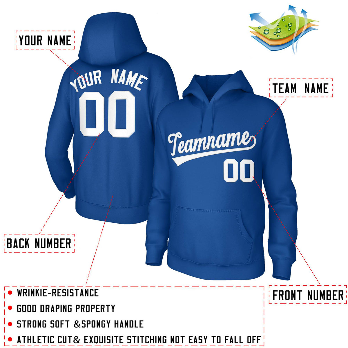 Custom Classic Style Hoodie Athletic Pullover Royal Sweatshirt| KXKSHOP