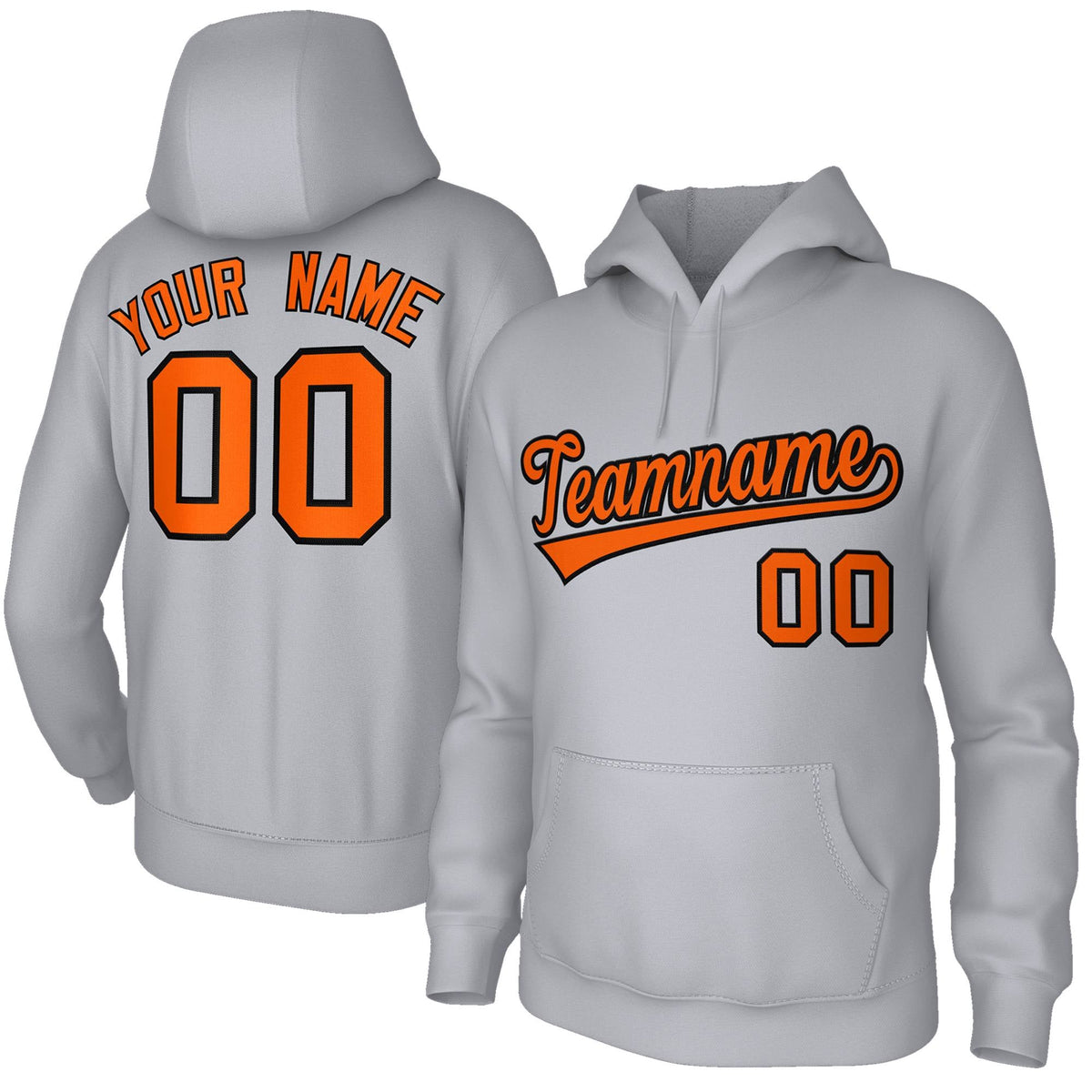 Custom Classic Style Hoodie Gray Athletic Pullover Sweatshirt| KXKSHOP