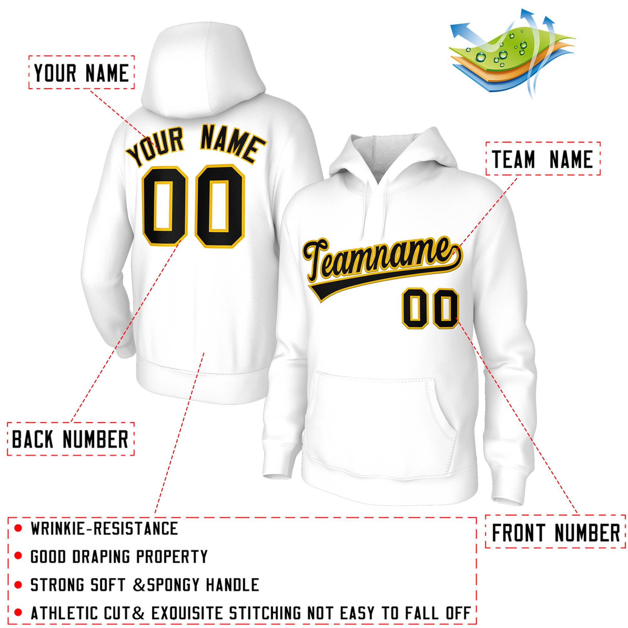 Custom Classic Style Hoodie White Athletic Pullover Sweatshirt| KXKSHOP