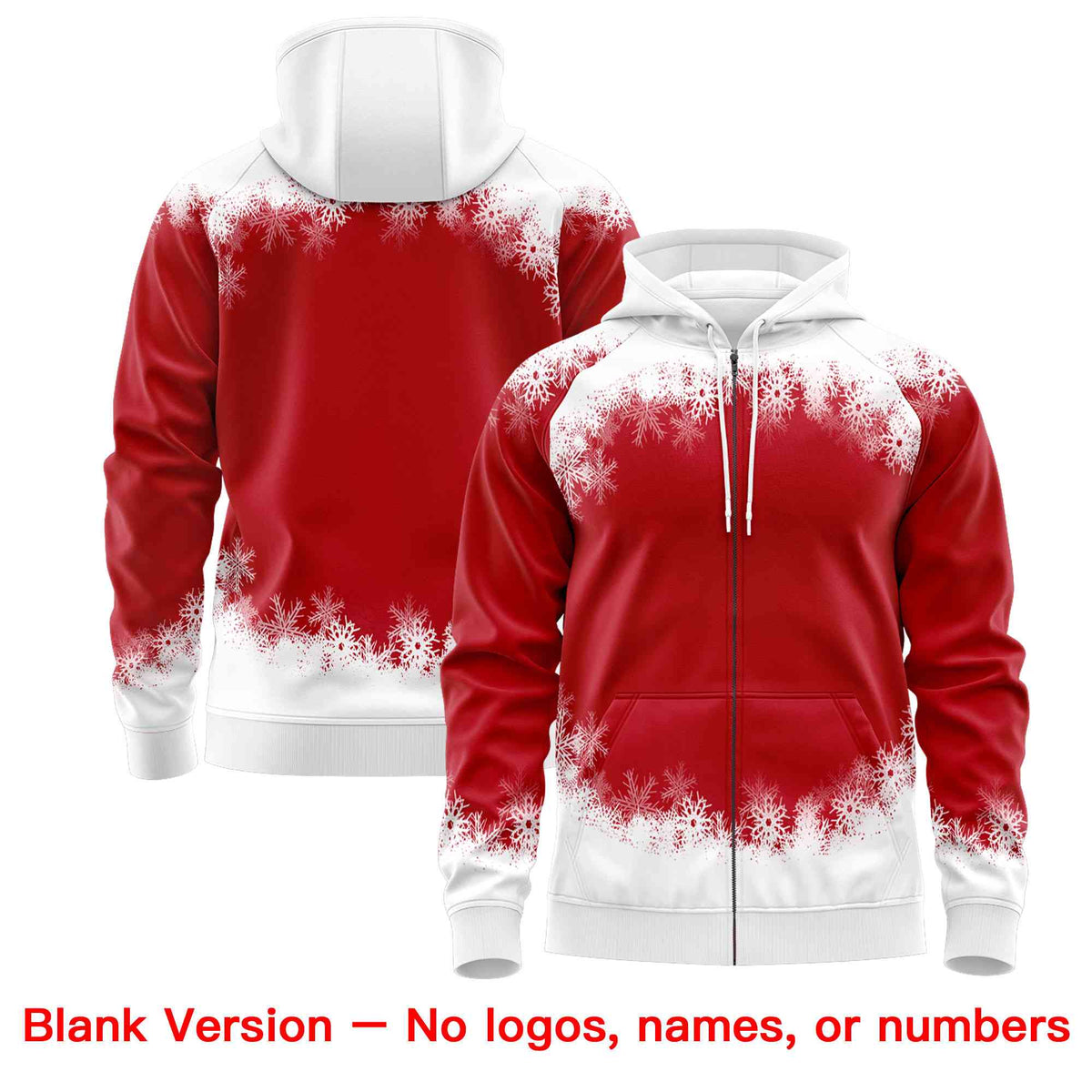 Custom Red White Christmas Graffiti Pattern Athletic Pullover Hoodie