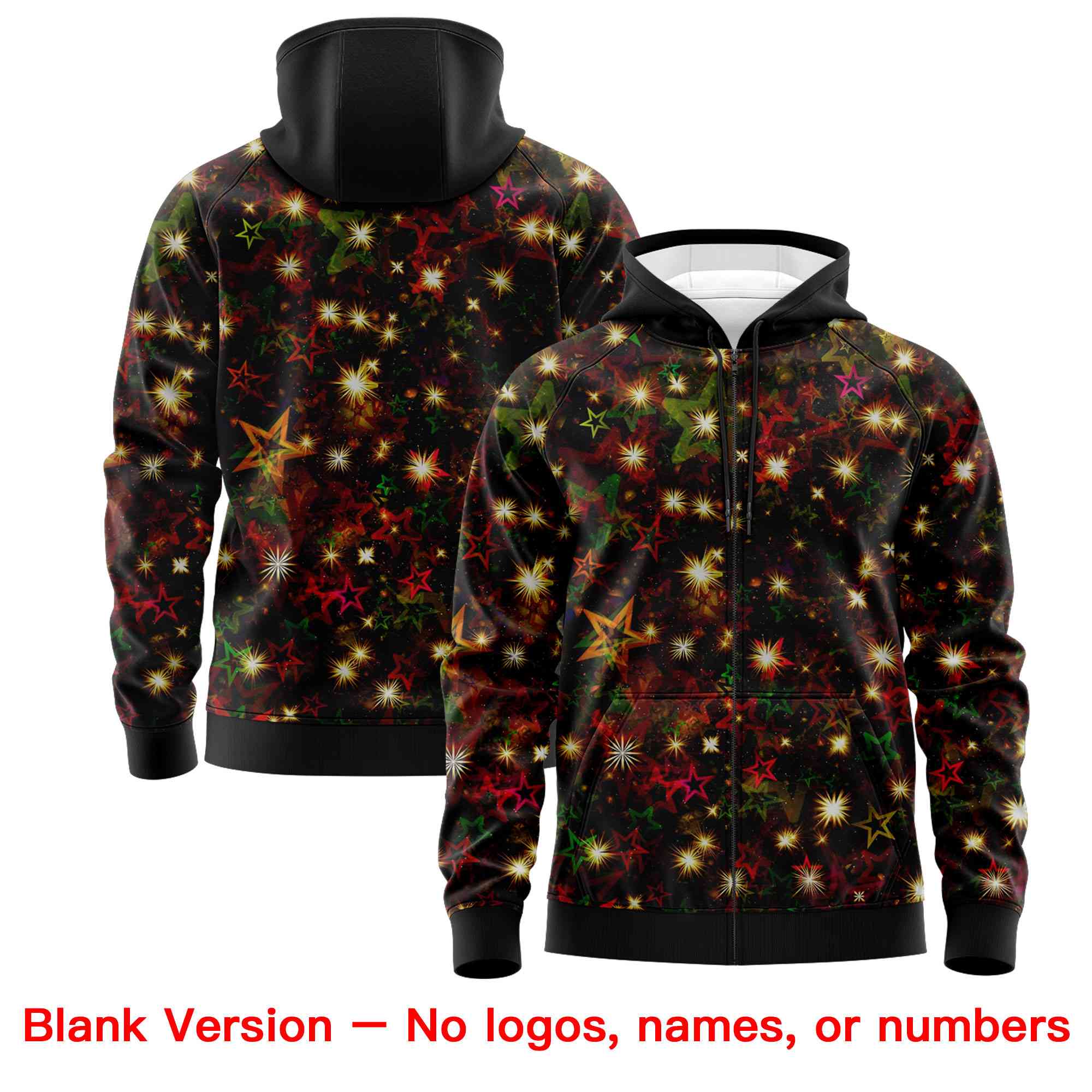 Custom Black Red Christmas Graffiti Pattern Athletic Pullover Hoodie| KXKSHOP