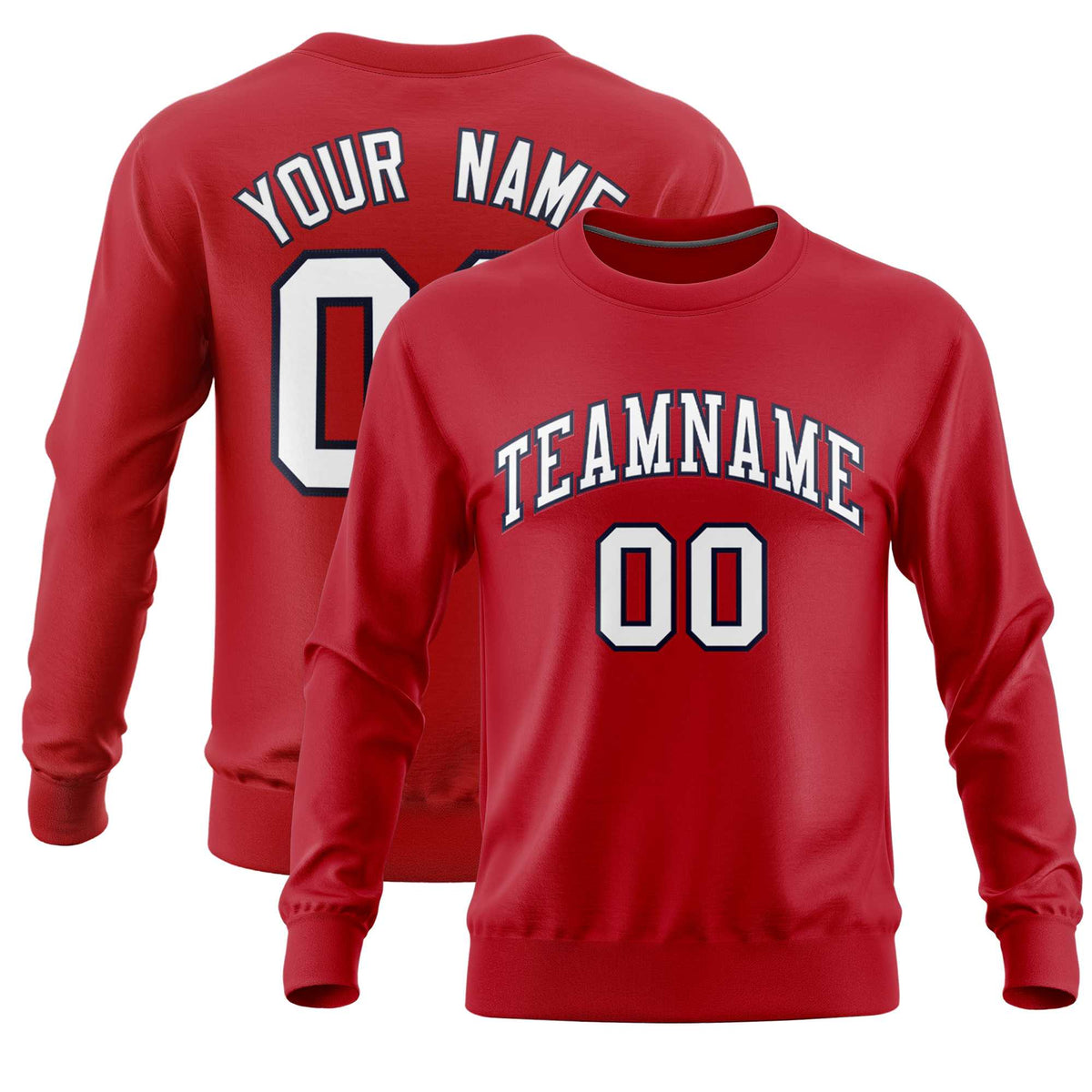Custom Red Classic Style Personalized Uniform Pullover Hoodie| KXKSHOP