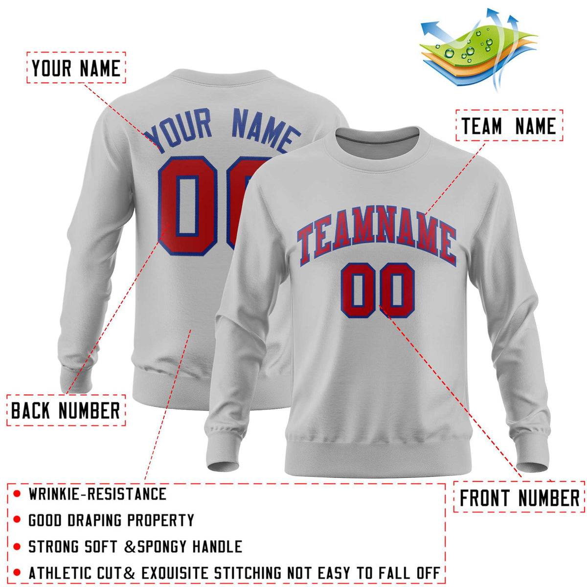 Custom Gray Classic Style Personalized Uniform Pullover Hoodie| KXKSHOP