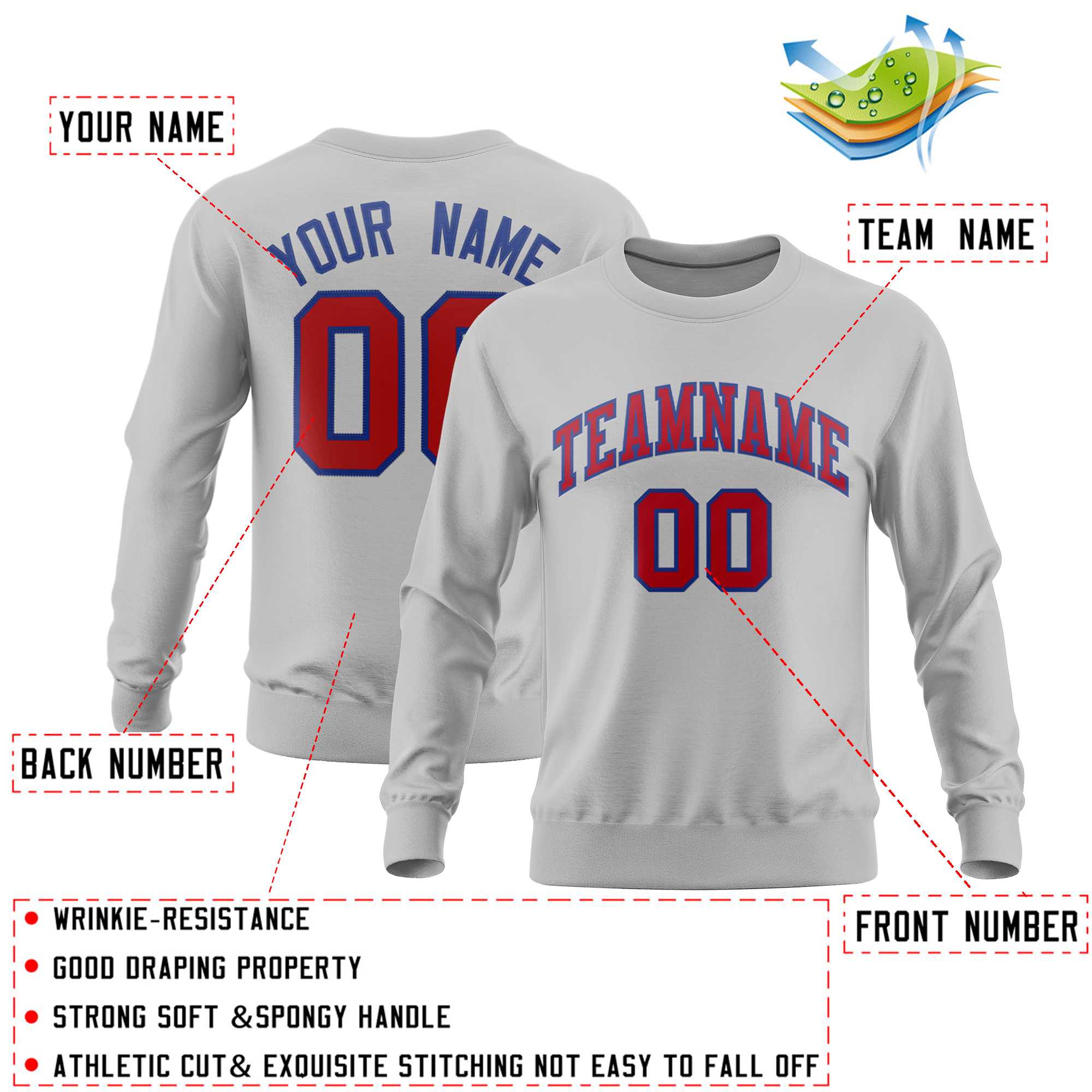 Custom Gray Classic Style Personalized Uniform Pullover Hoodie| KXKSHOP