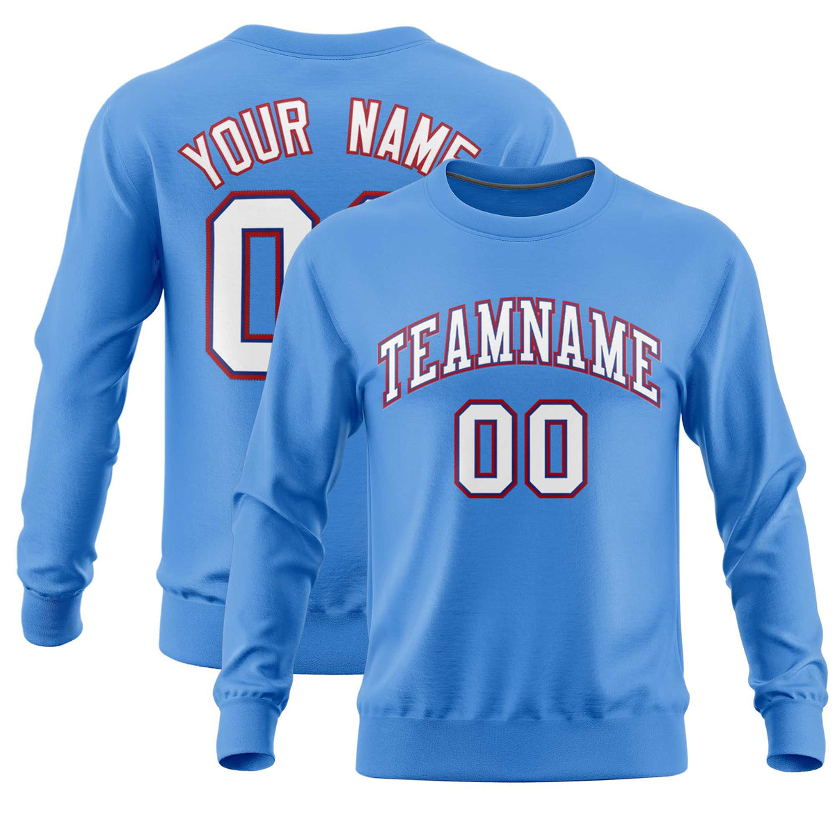 Custom Powder Blue Classic Style Personalized Uniform Pullover Hoodie| KXKSHOP