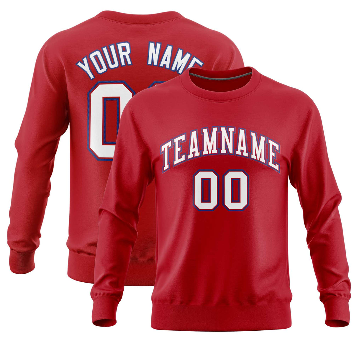 Custom Red Classic Style Personalized Uniform Pullover Hoodie| KXKSHOP