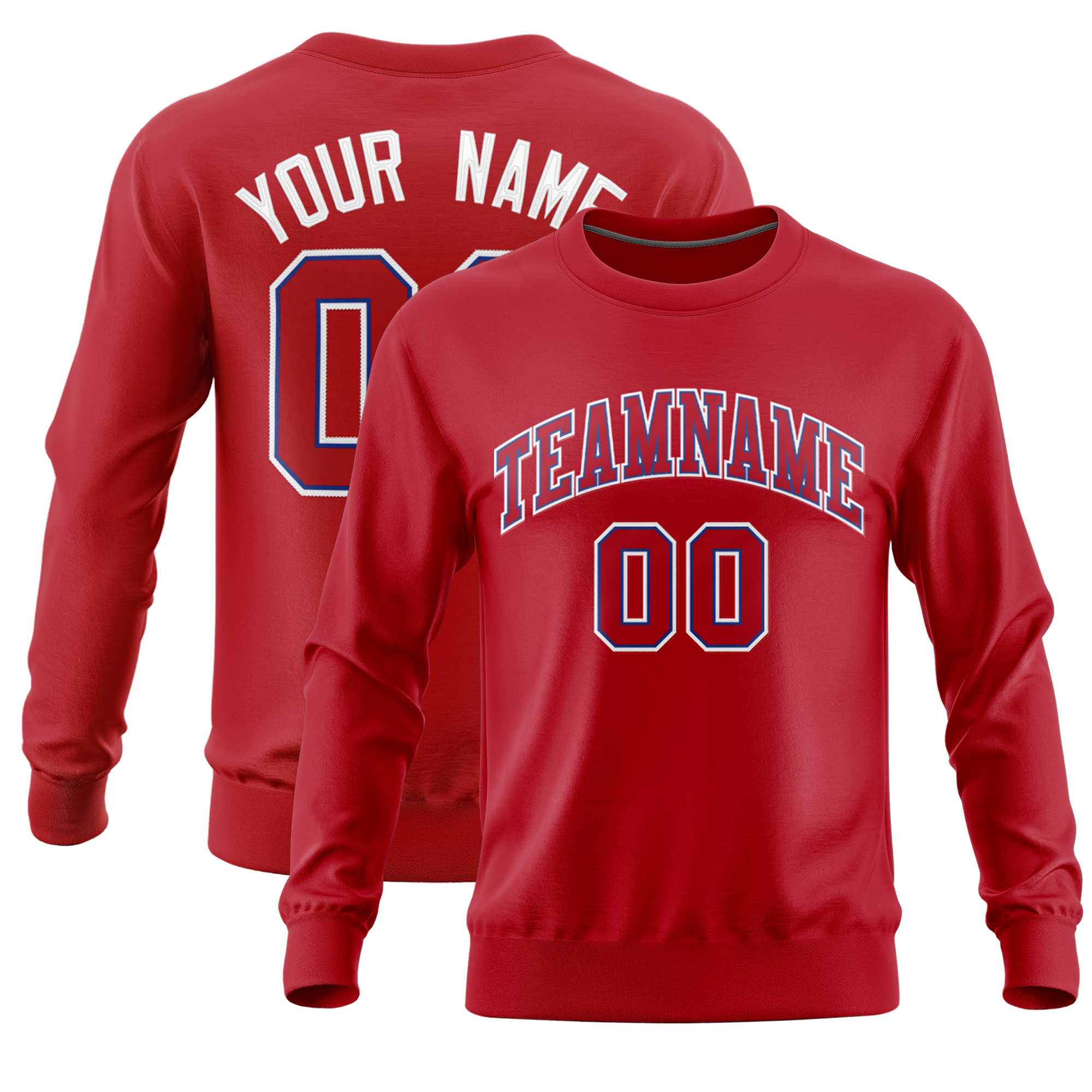 Custom Red Classic Style Personalized Uniform Pullover Hoodie| KXKSHOP