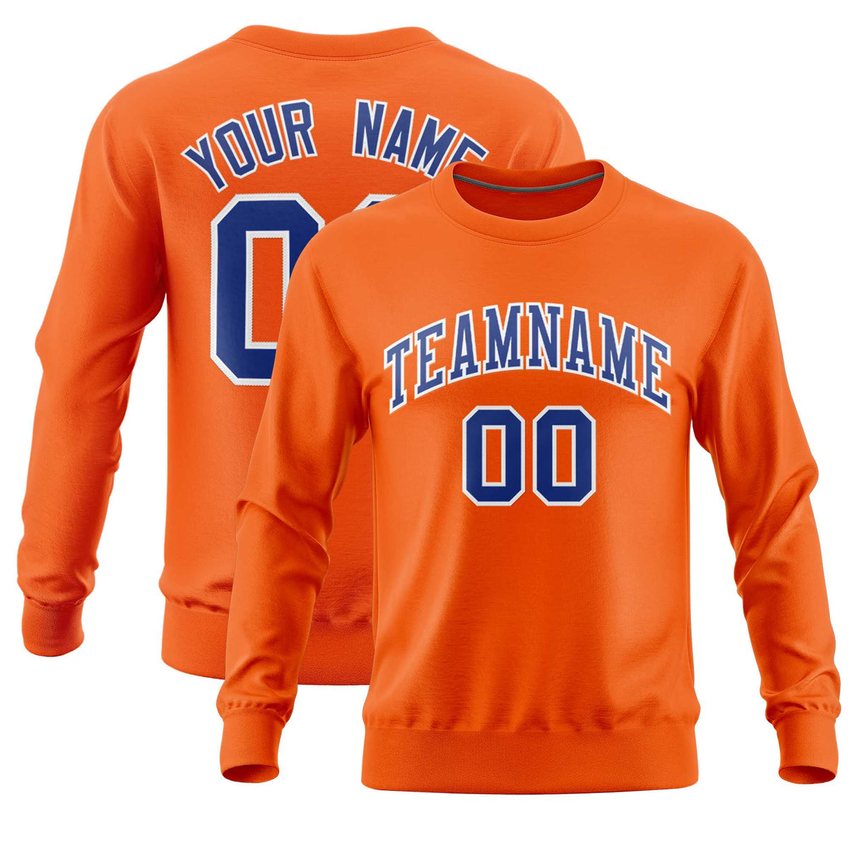 Custom Orange Classic Style Personalized Uniform Pullover Hoodie| KXKSHOP