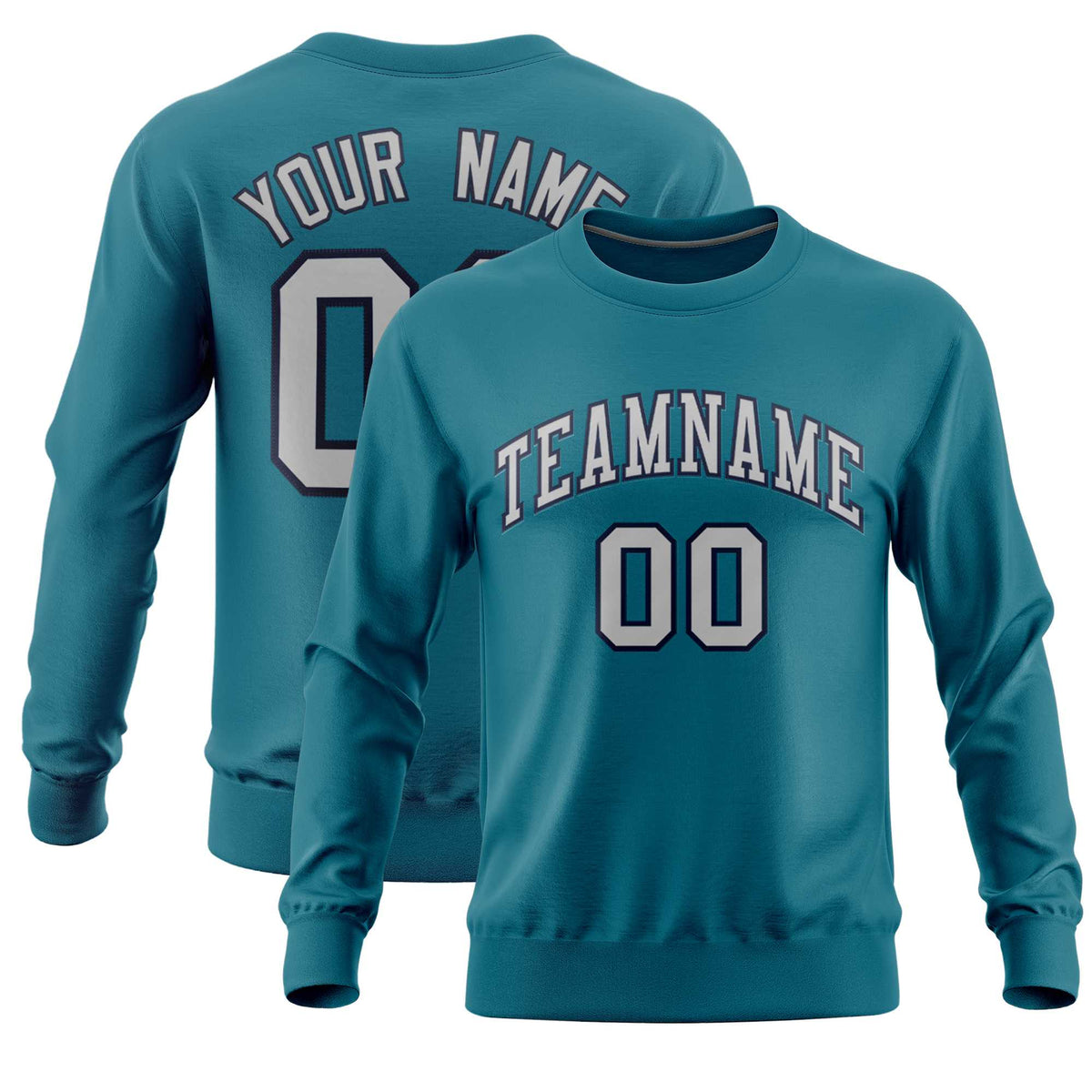 Custom Aqua Classic Style Personalized Uniform Pullover Hoodie| KXKSHOP