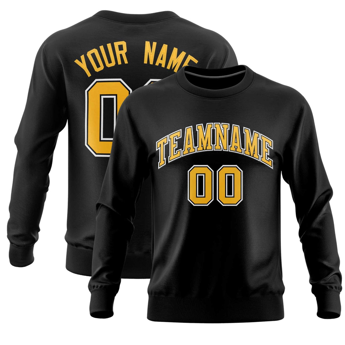 Custom Black Classic Style Personalized Uniform Pullover Hoodie| KXKSHOP
