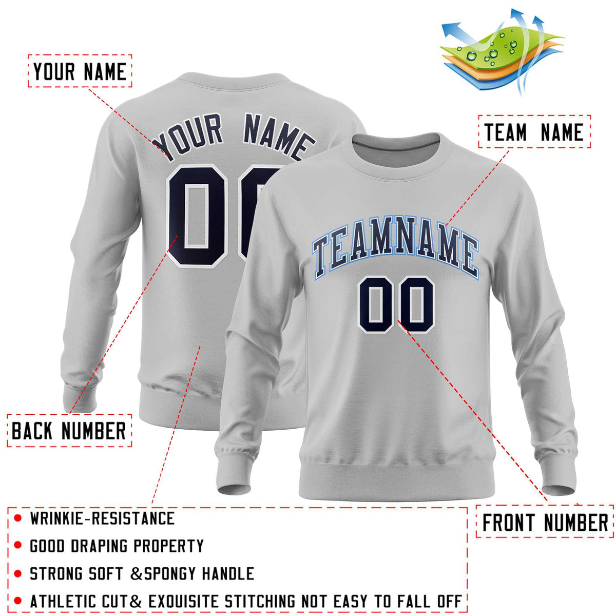 Custom Gray Classic Style Personalized Uniform Pullover Hoodie| KXKSHOP