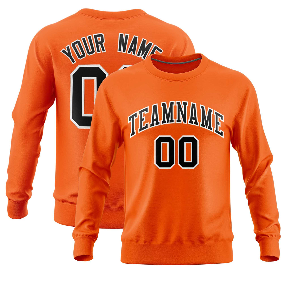 Custom Orange Classic Style Personalized Uniform Pullover Hoodie| KXKSHOP