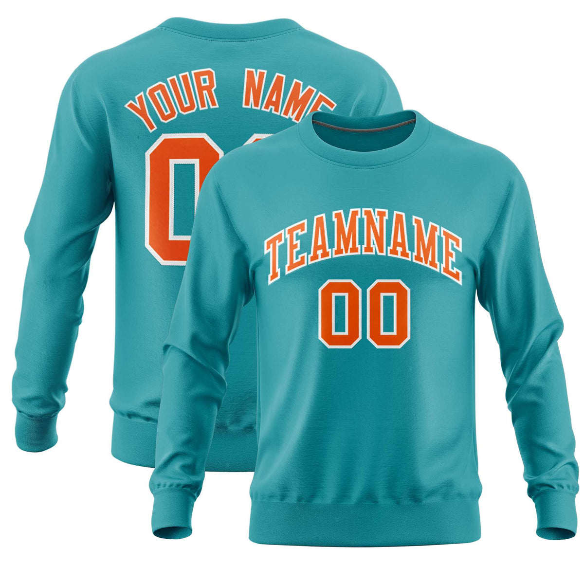 Custom Aqua Classic Style Personalized Uniform Pullover Hoodie| KXKSHOP