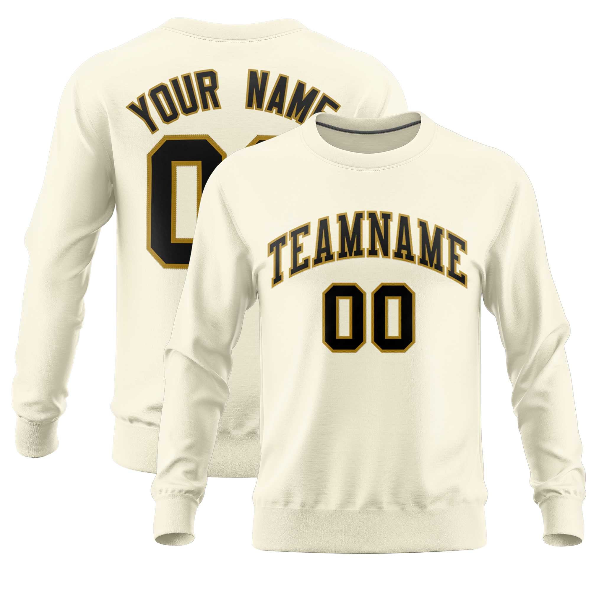 Custom Cream Classic Style Personalized Uniform Pullover Hoodie| KXKSHOP