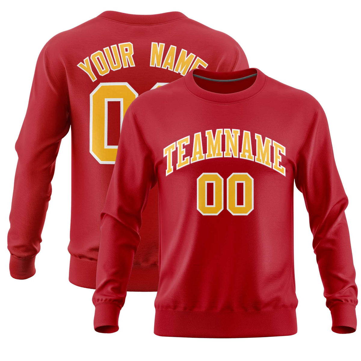 Custom Red Classic Style Personalized Uniform Pullover Hoodie| KXKSHOP