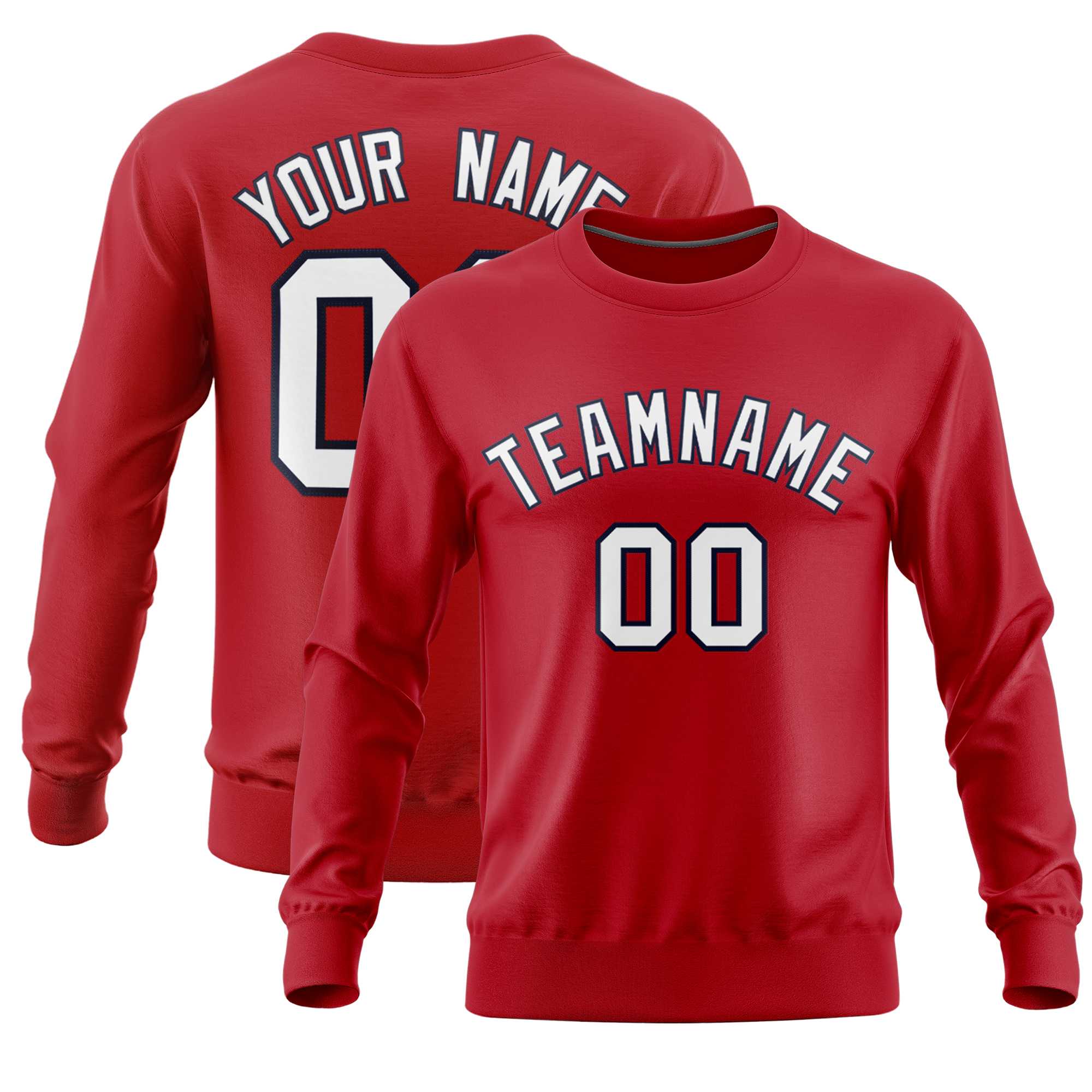 Custom Red Classic Style Personalized Uniform Pullover Hoodie| KXKSHOP