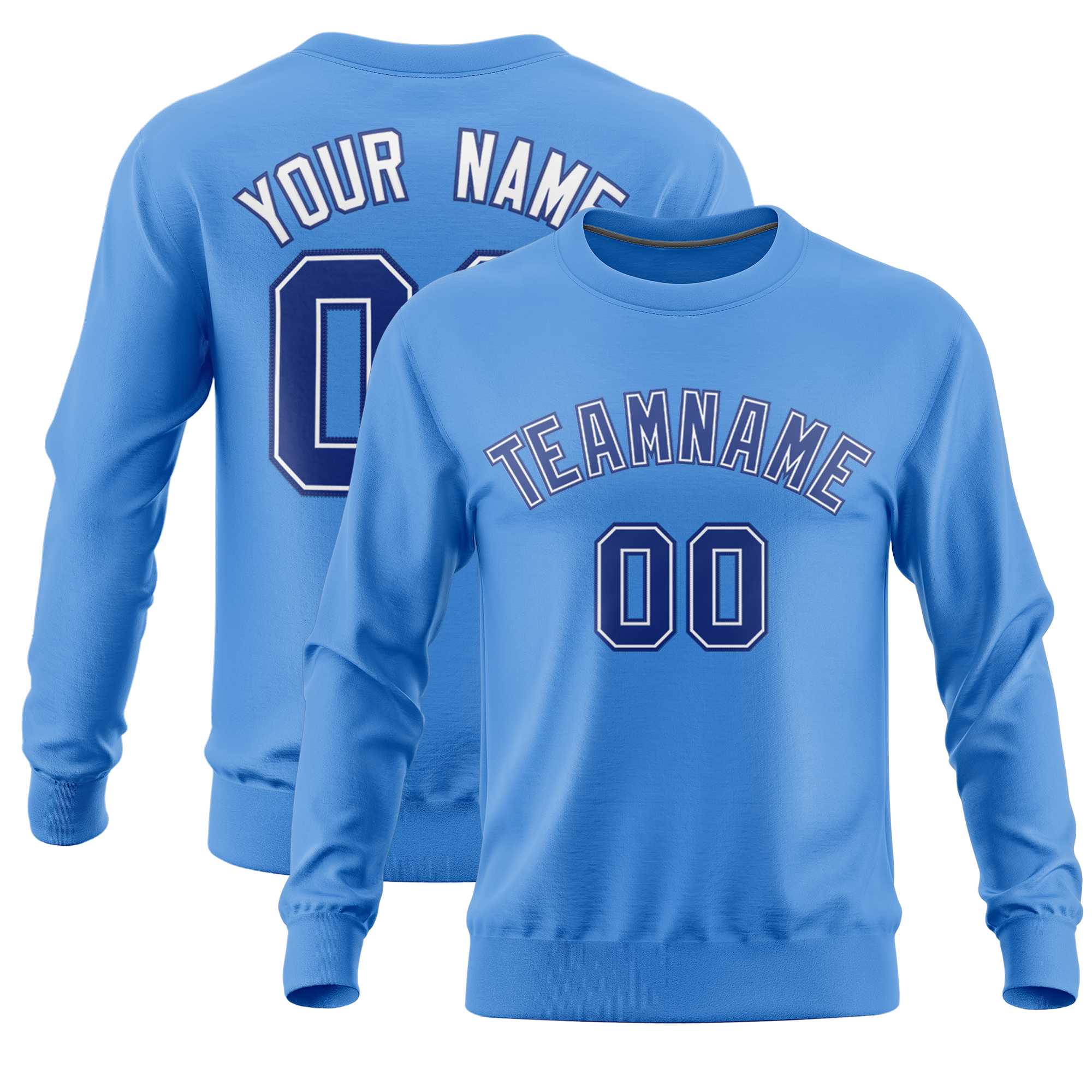 Custom Powder Blue Classic Style Personalized Uniform Pullover Hoodie| KXKSHOP