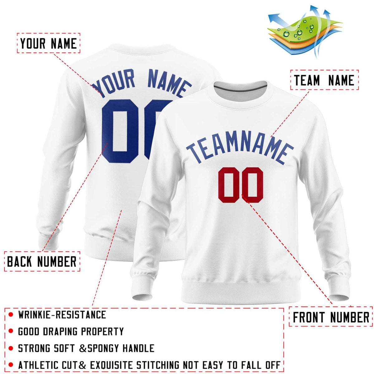 Custom White Classic Style Personalized Uniform Pullover Hoodie| KXKSHOP