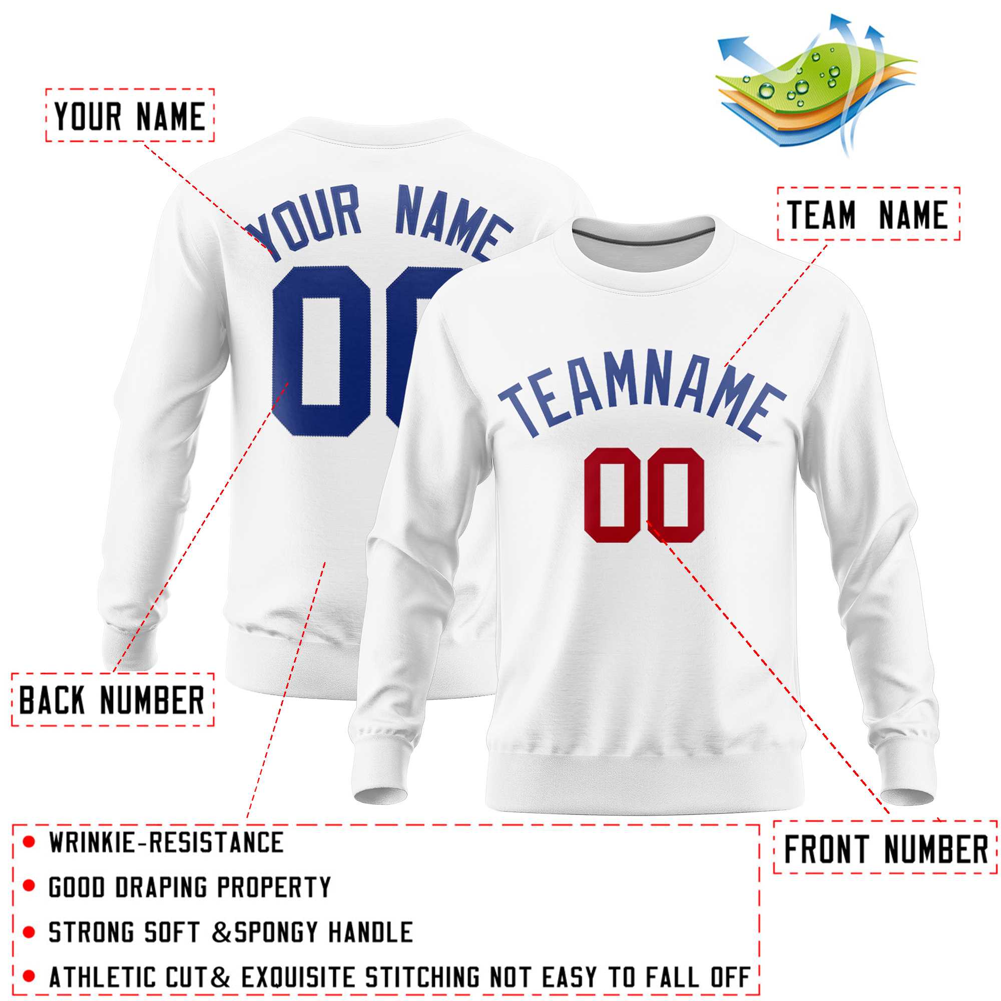 Custom White Classic Style Personalized Uniform Pullover Hoodie| KXKSHOP